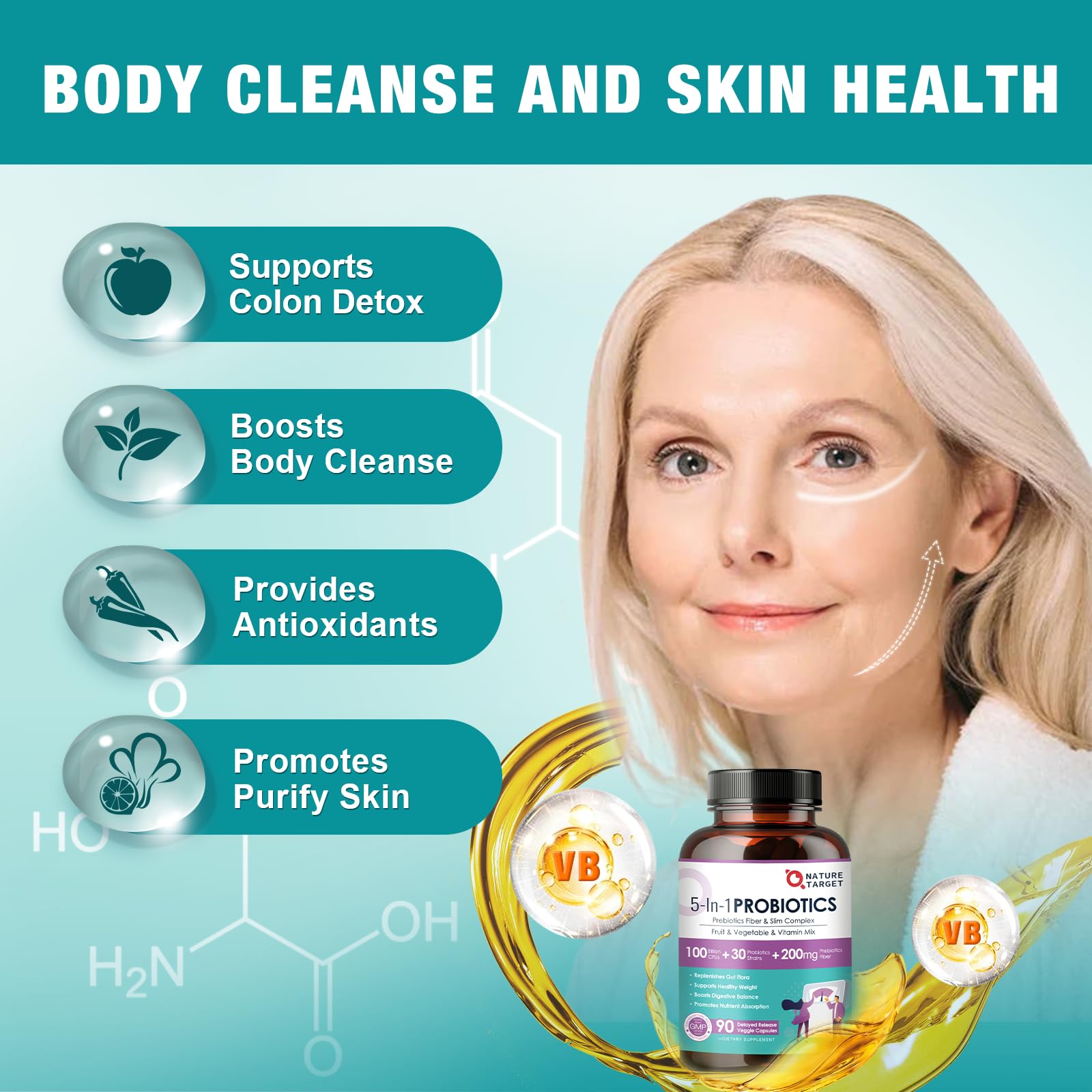 Probiotics for Women-Men-Kids Digestive Health, Prebiotics and Probiotics for Women NATURE TARGET Au supplements