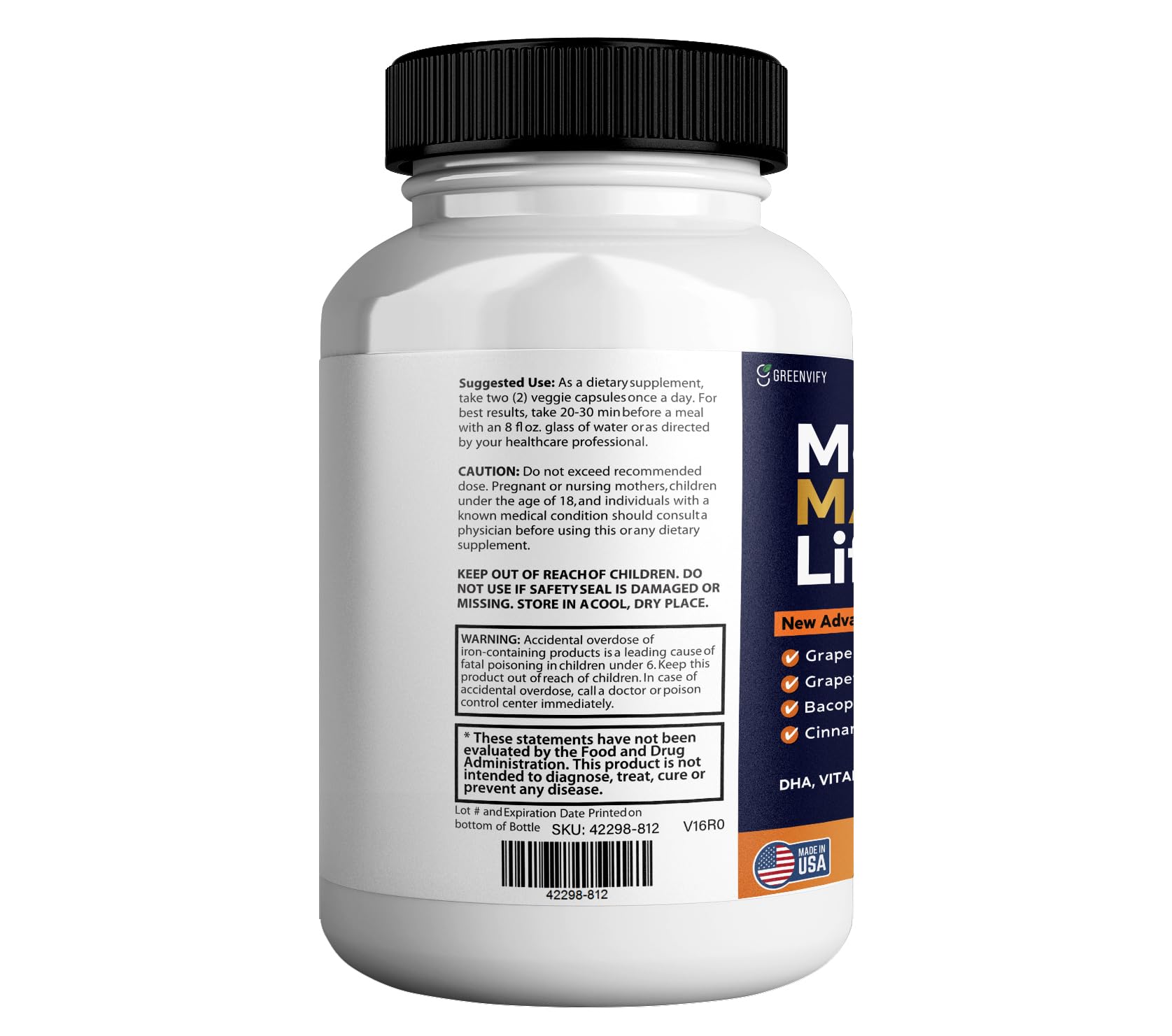 GREENVIFY Memory MAX Lift Brain Support Supplement, 60 Capsules, with Vitamins and Herbal Blend, 30 Day Supply (1) GREENVIFY Au supplements