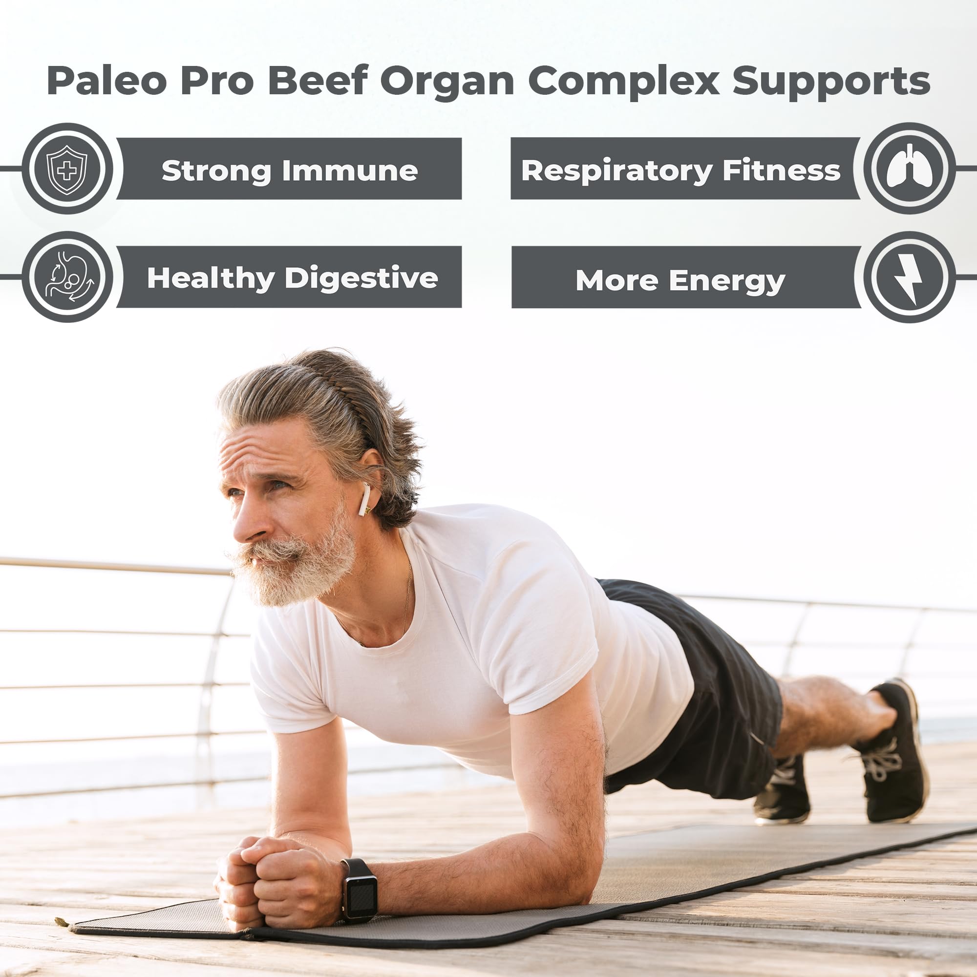 Paleo Pro O.G. Blend Premium Beef Organs Capsules, Kidney, Heart, Liver, Spleen and Pancreas from Grass Fed & Pastured Cows, Dietary Supplement, No GMO, 180 Capsules (Beef Organ Complex) Paleo Pro Au supplements