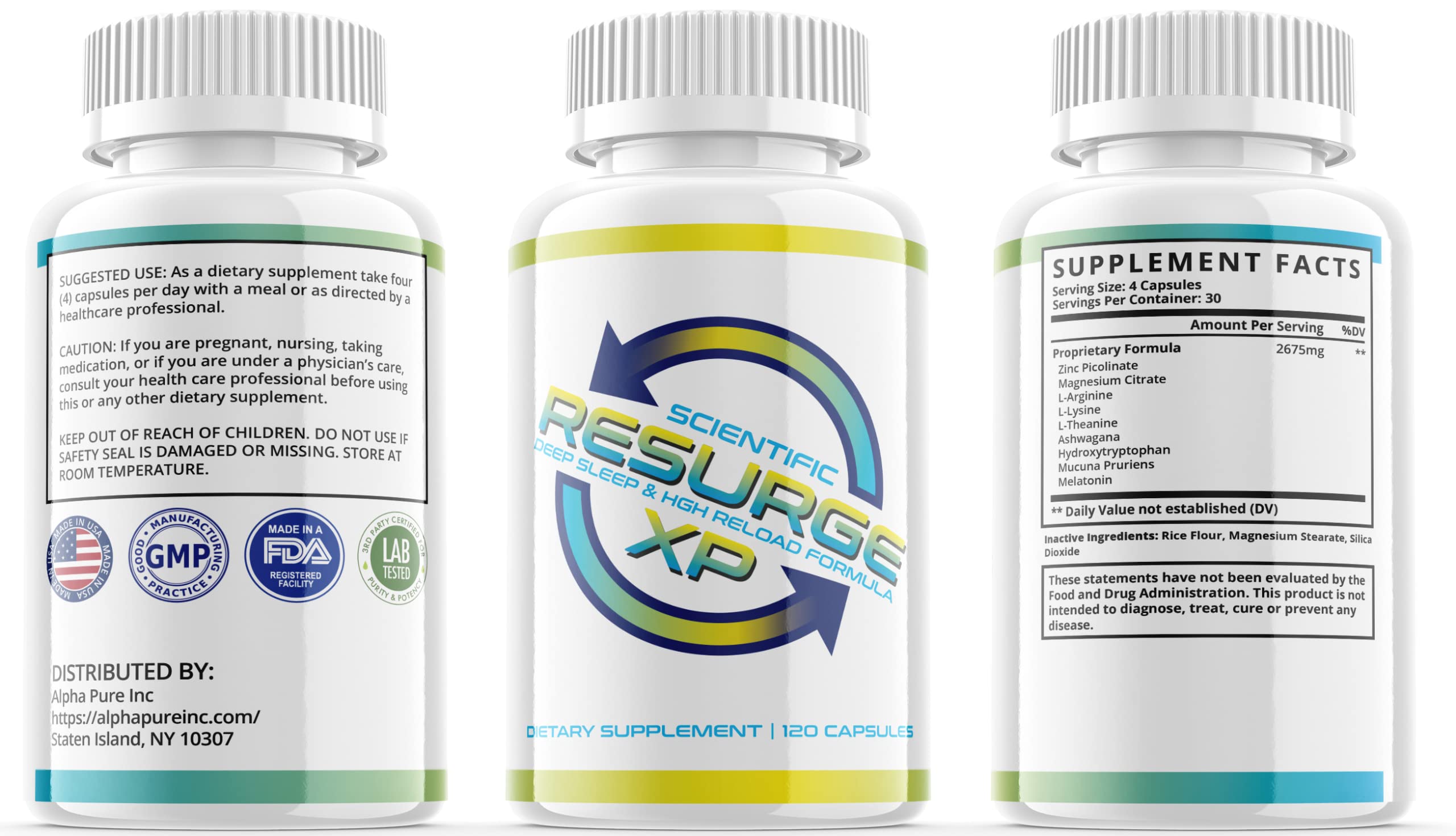 Alpha Pure Scientific Resurge XP Deep Sleep Support Formula 120 Capsules Alpha Pure Au supplements
