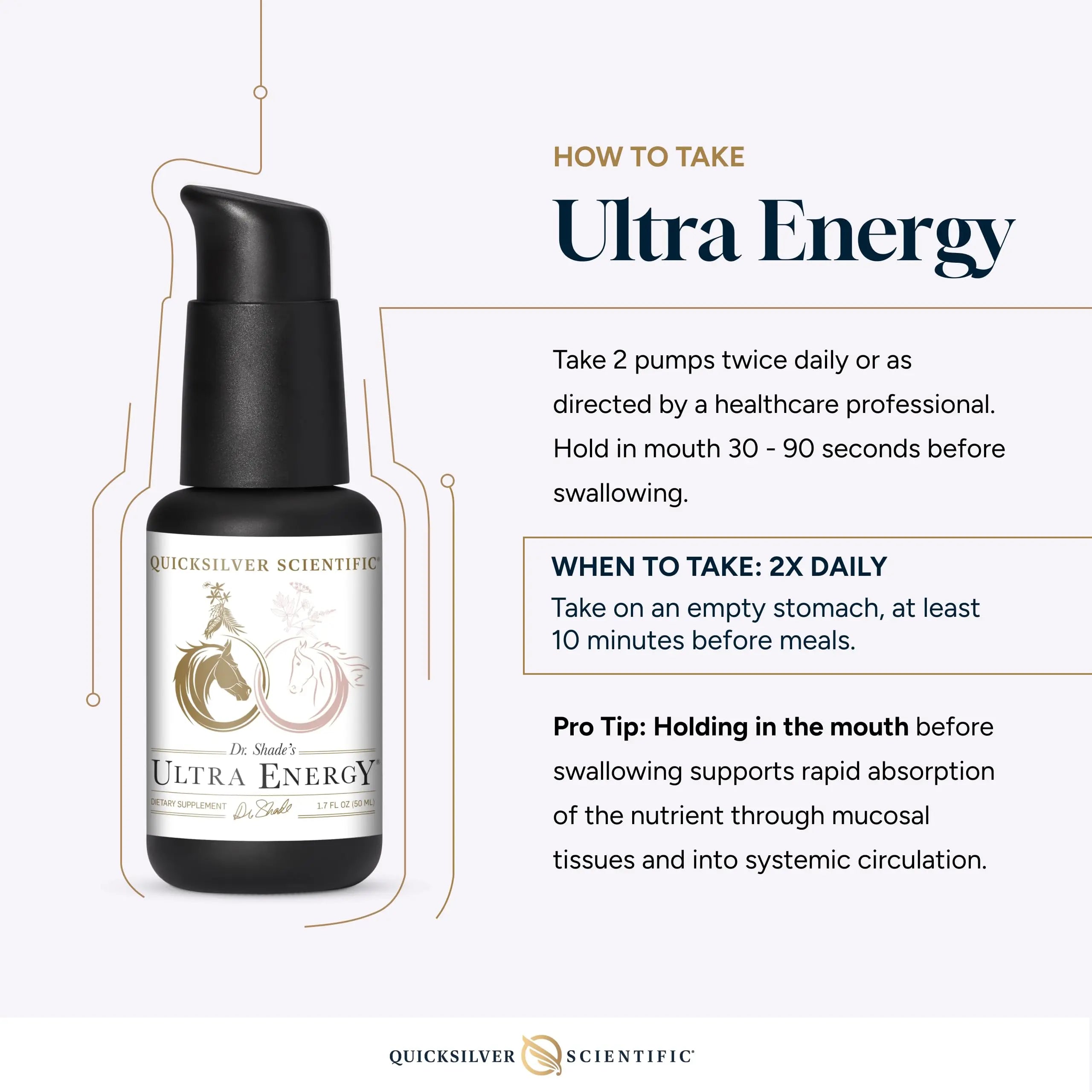 Quicksilver Scientific Dr. Shade's Ultra Energy - Liposomal Adaptogenic Adrenal, Cognitive Support Supplement with Rhodiola, Reishi, Ashwagandha for Women + Men (1.7 fl oz / 50ml) Quicksilver Scientific Au supplements