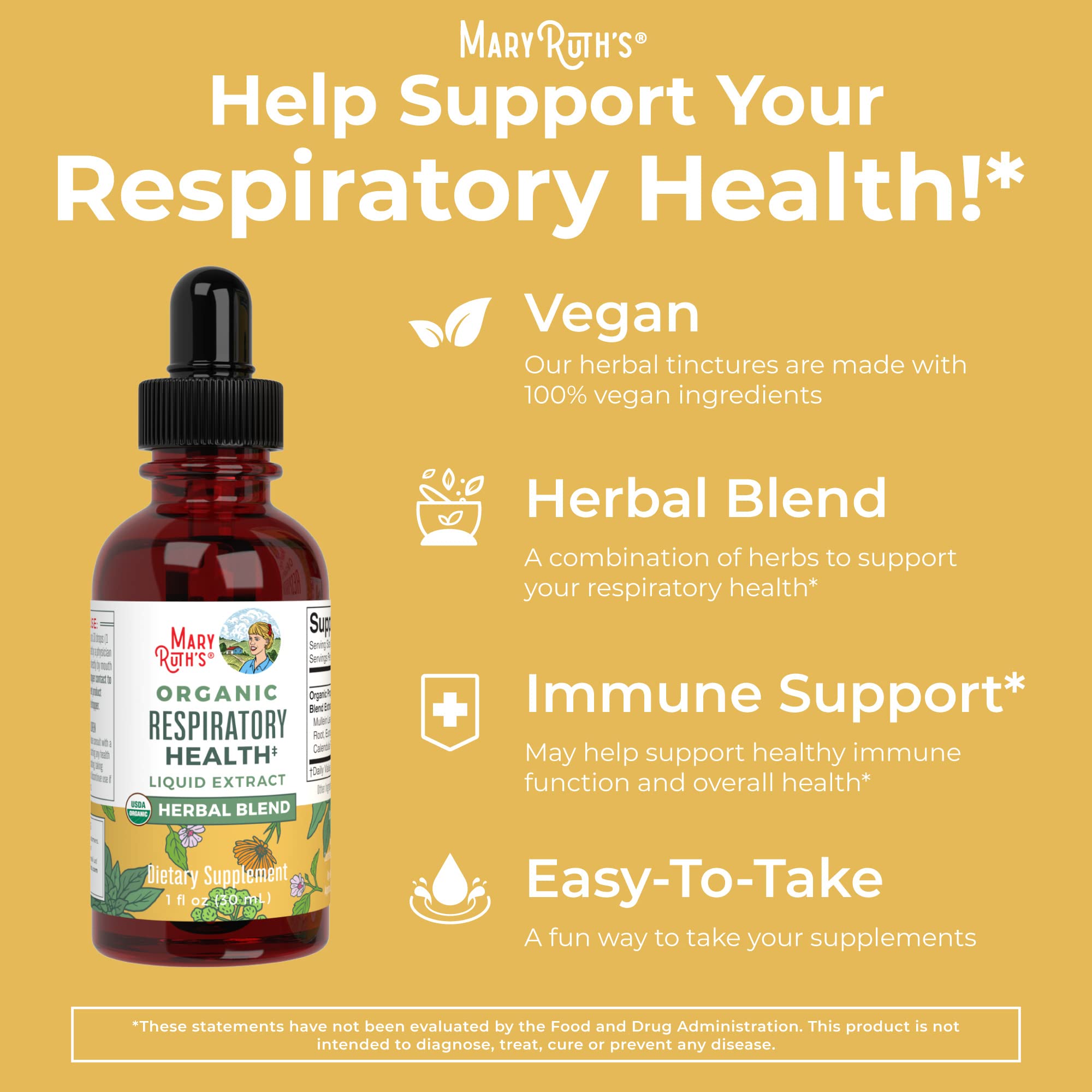 MaryRuth's | USDA Organic Respiratory Health Herbal Supplement Extract MaryRuth Organics Au supplements
