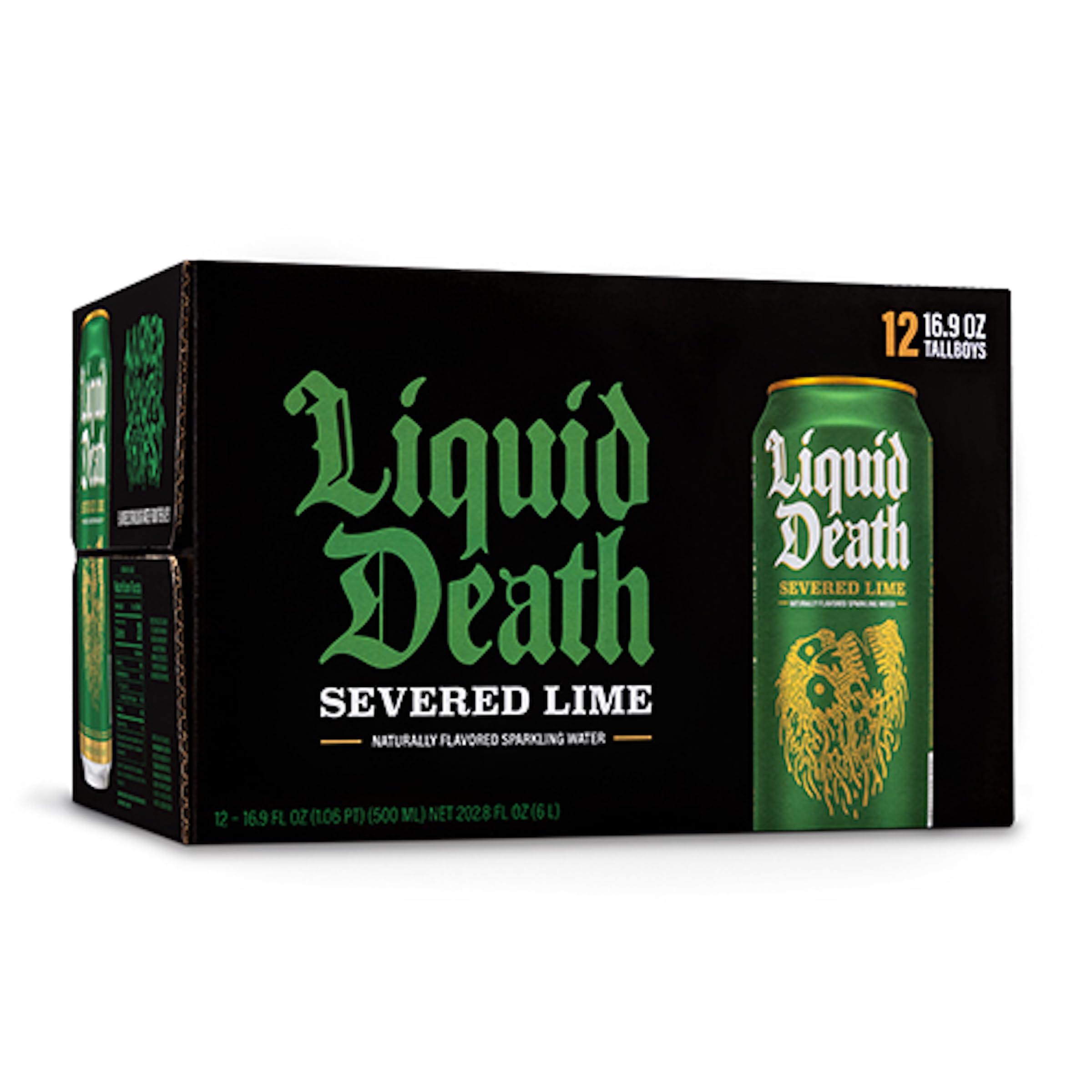 Liquid Death Flavored Sparkling Water with Agave, Severed Lime, 16.9 oz Tallboys (12-Pack) Liquid Death Au supplements