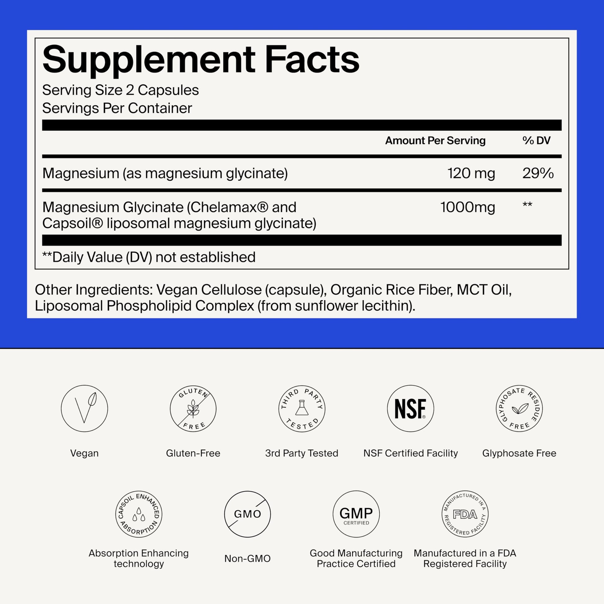 Magnesium Glycinate 1000mg - Liposomal Magnesium Bisglycinate for Max Absorption - Extra Strength to Support Body and Mind, Non-Laxative, Vegan, Gluten-Free - 120 Capsules The Absorption Company Au supplements