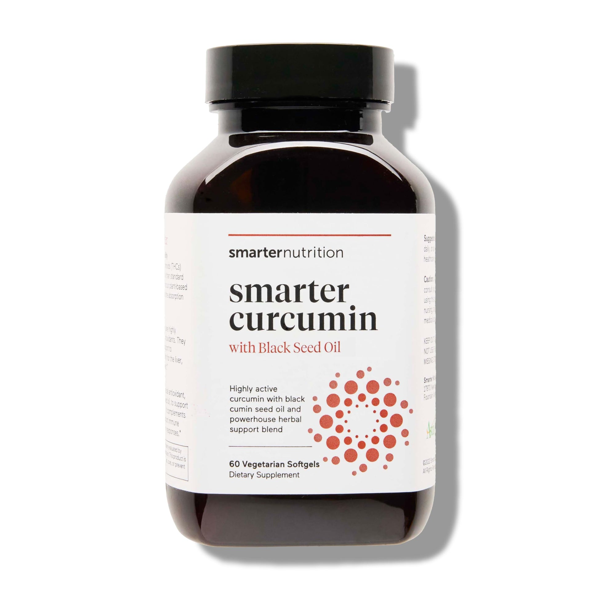 SMARTERNUTRITION Curcumin Softgels - Vegan High Absorption 400 mg Turmeric Supplement + Black Seed Oil & Ginger - 95% Tetrahydrocurcuminoids Non-GMO, USA Manufactured - 60 Ct[30 Servings] SMARTERNUTRITION Au supplements