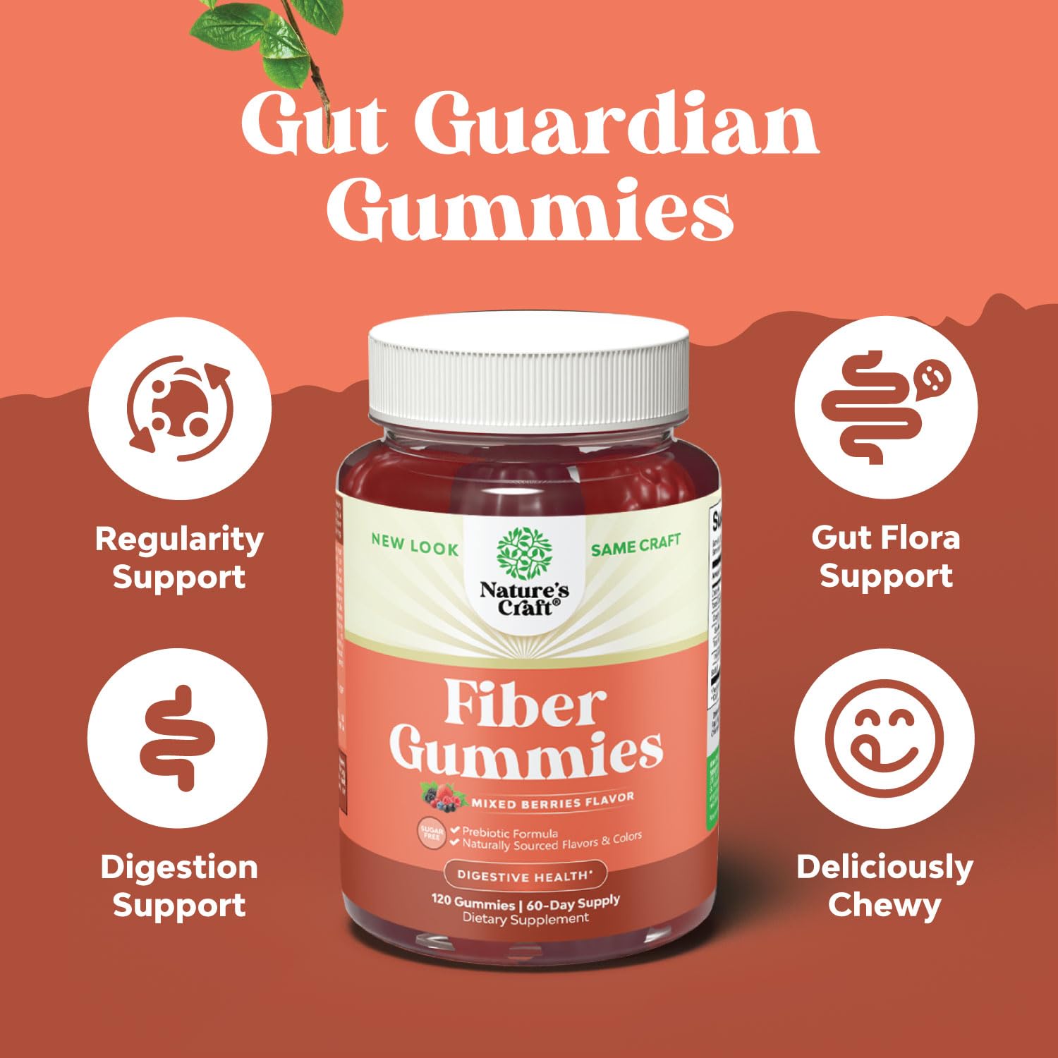 Sugar Free Fiber Gummies for Adults - High Fiber Supplement Gummies Vitamins for Adults Natures Craft Au supplements