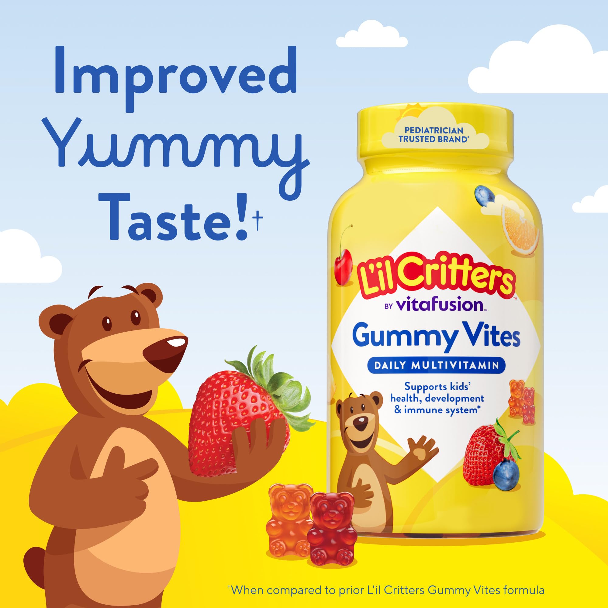 L'il Critters Gummy Vites Daily Kids Multivitamins Assorted Fruit Flavors for Ages 2+ Toddlers & Kids, Gummy Vitamin with Vitamin C and D Lil Critters Au supplements