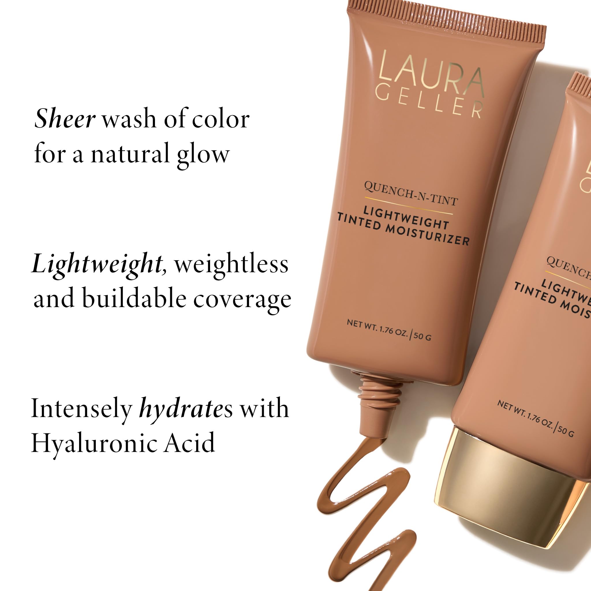 LAURA GELLER NEW YORK Quench-n-Tint Tinted Moisturizer - Sheer to Light Buildable Coverage - Natural Glow Finish - Lightweight Formula with Hyaluronic Acid, 04 Medium LAURA GELLER NEW YORK Au supplements