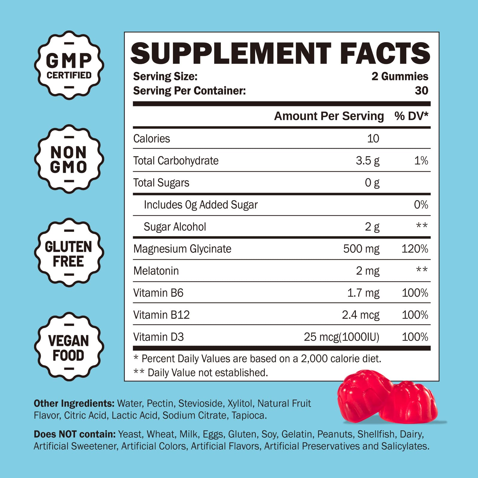 Greabby Magnesium Glycinate Gummies 500mg for Adults Sleep Support, Chewable Magnesium Gummies for Women & Men, Muscle Relief & Magnesium Supply (60 Count) GREABBY Au supplements