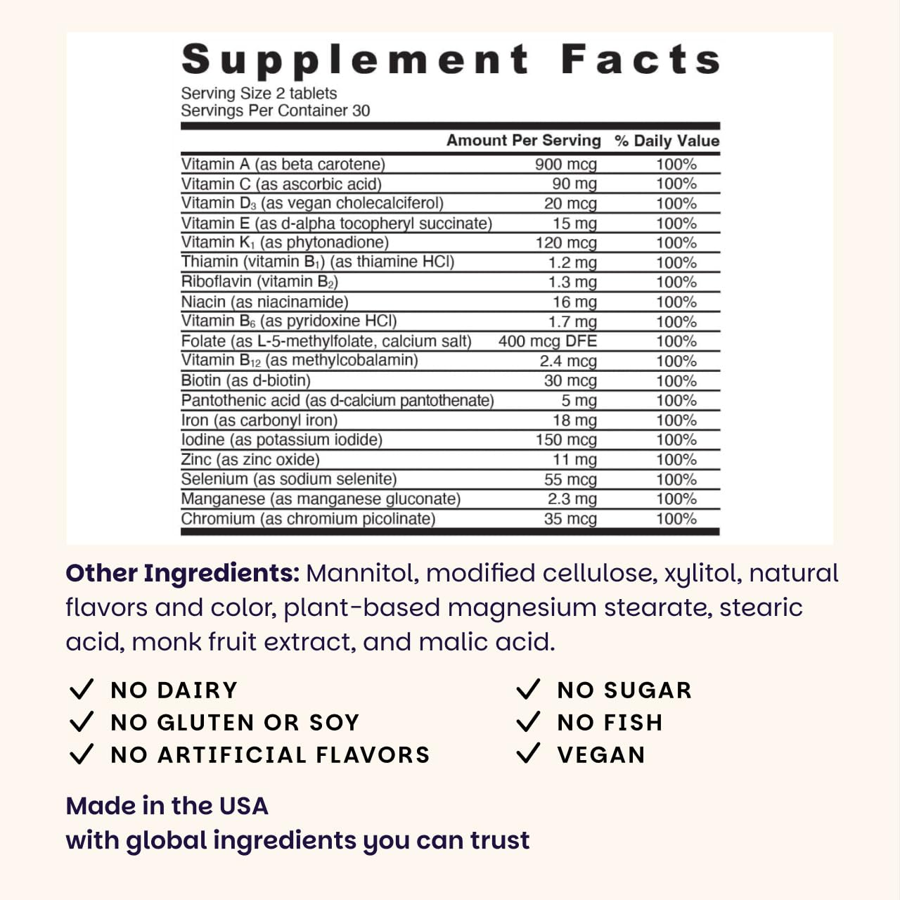 EZ Melts Multivitamin + Iron - Daily Multivitamin for Women & Men - Supports Healthy Energy Levels & Antioxidant Protection EZ Melts Au supplements