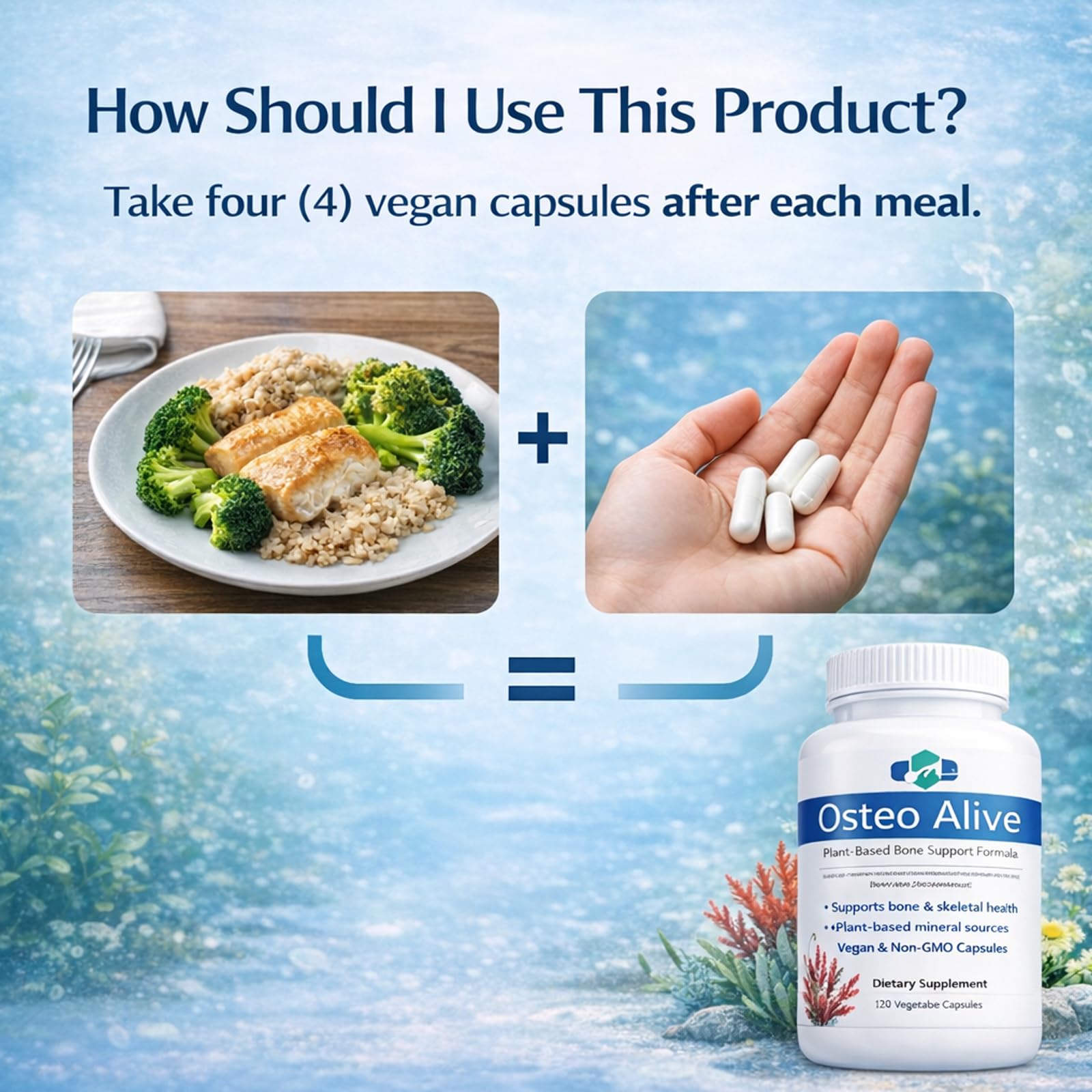 AIFBENK Osteo Alive Bone Support, with Plant-Based Calcium & Magnesium (from Algae), Vitamin D3 (from Lichen), Vitamin K2 (MK-7), Boron & BioPerine, Helps Support Bone & Skeletal Health AIFBENK Au supplements
