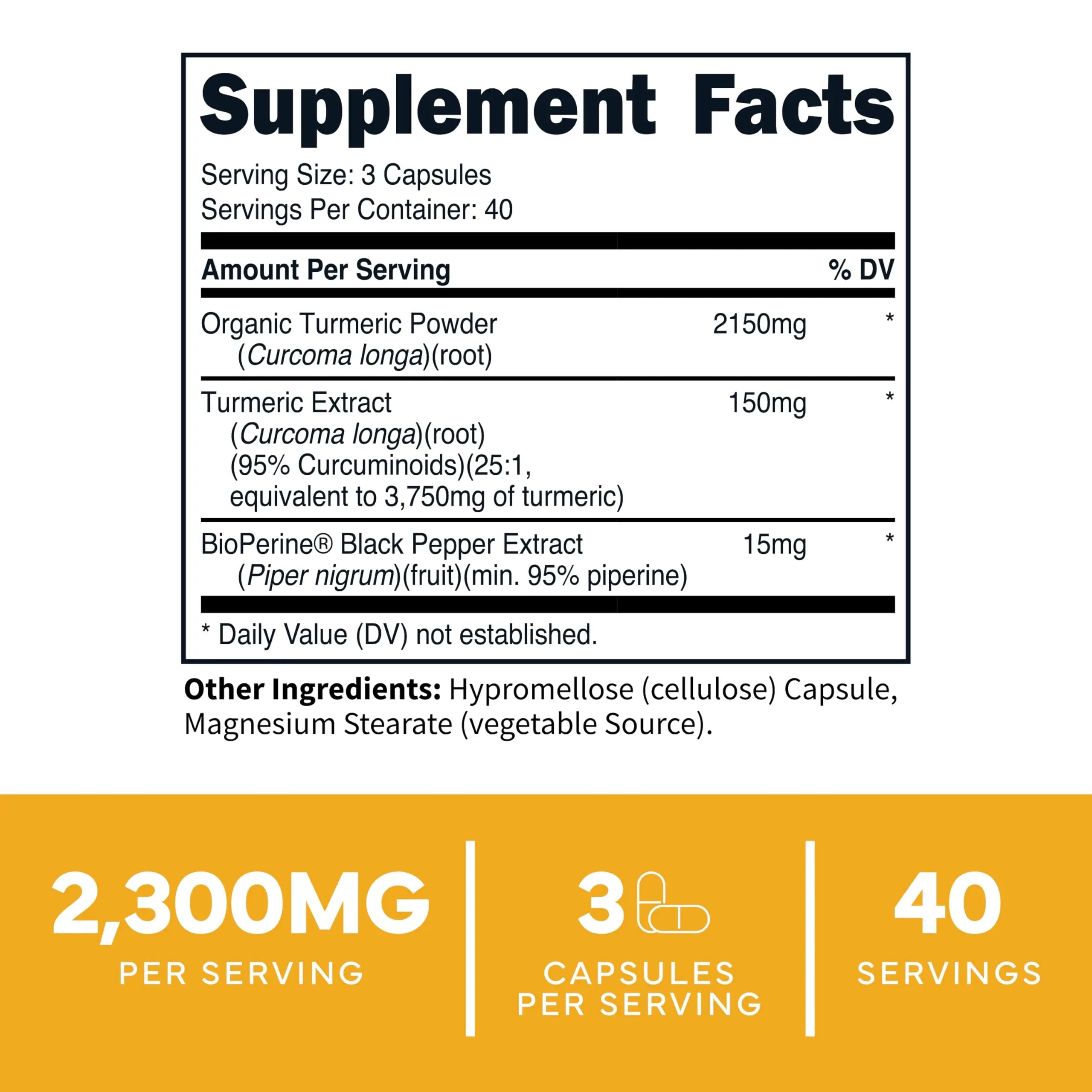 Type Zero Turmeric with Bioperine (120 Capsules) (2300mg per Serving) - GMO Free, Gluten Free, 3rd Party Tested Type Zero Au supplements