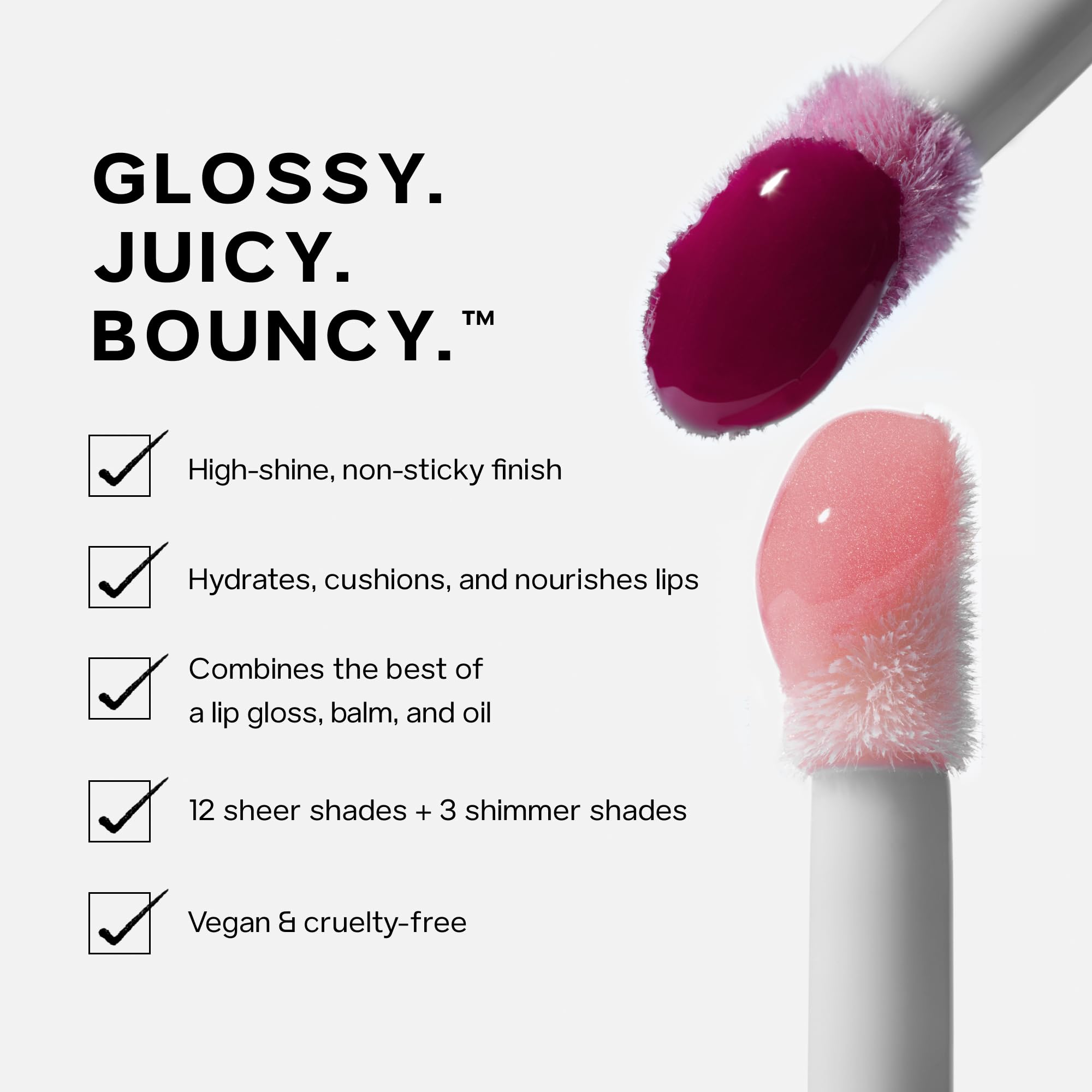 Saie Glossybounce High-Shine Hydrating Lip Gloss Oil - Sheer Tinted Lip Oil with Hyaluronic Acid + Jojoba Oil for Long-Lasting Moisture (.17 oz) (Disco + Bounce) Saie Au supplements