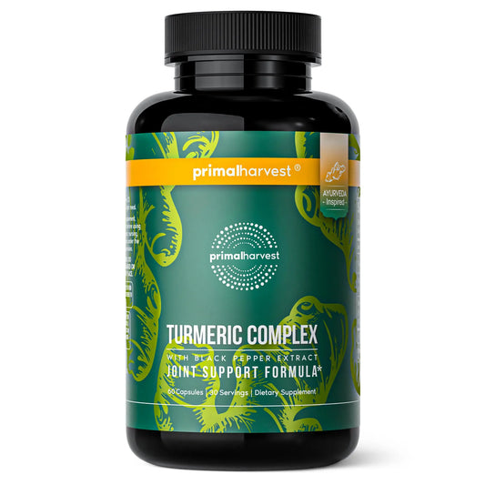 Primal Harvest 1 Pack, Primal Turmeric Complex w/Black Pepper Extract, Joint and Mobility Support Turmeric Supplement for Women & Men, 60 Capsules Primal HarvestAU supplements