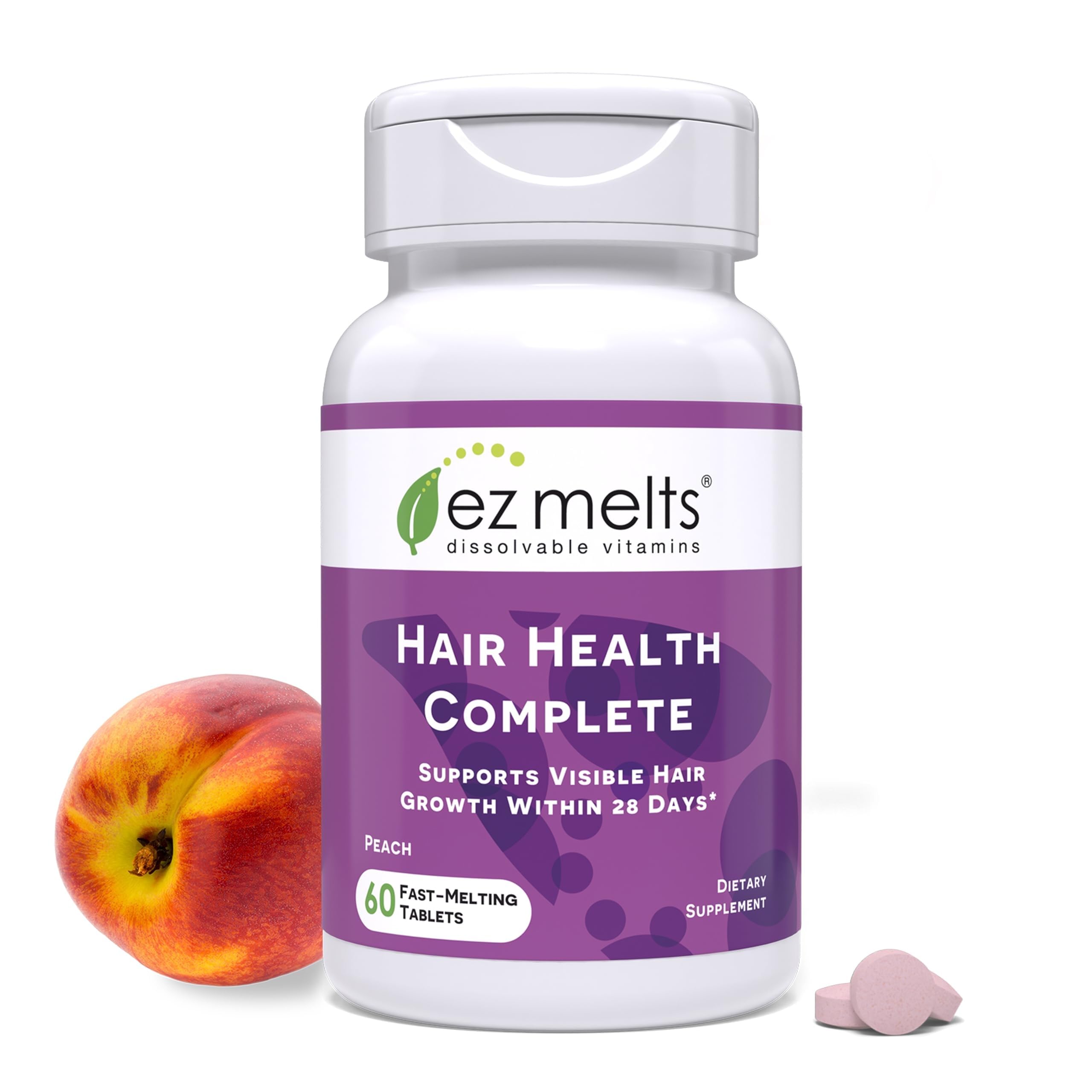 EZ Melts Hair Health Complete - Hair Supplement to Support Strength & Growth - Includes AnaGain Nu, Biotin, Apigenin, Bambo Silica & More - 60 Sublingual Tablets (30 Servings) EZ Melts Au supplements