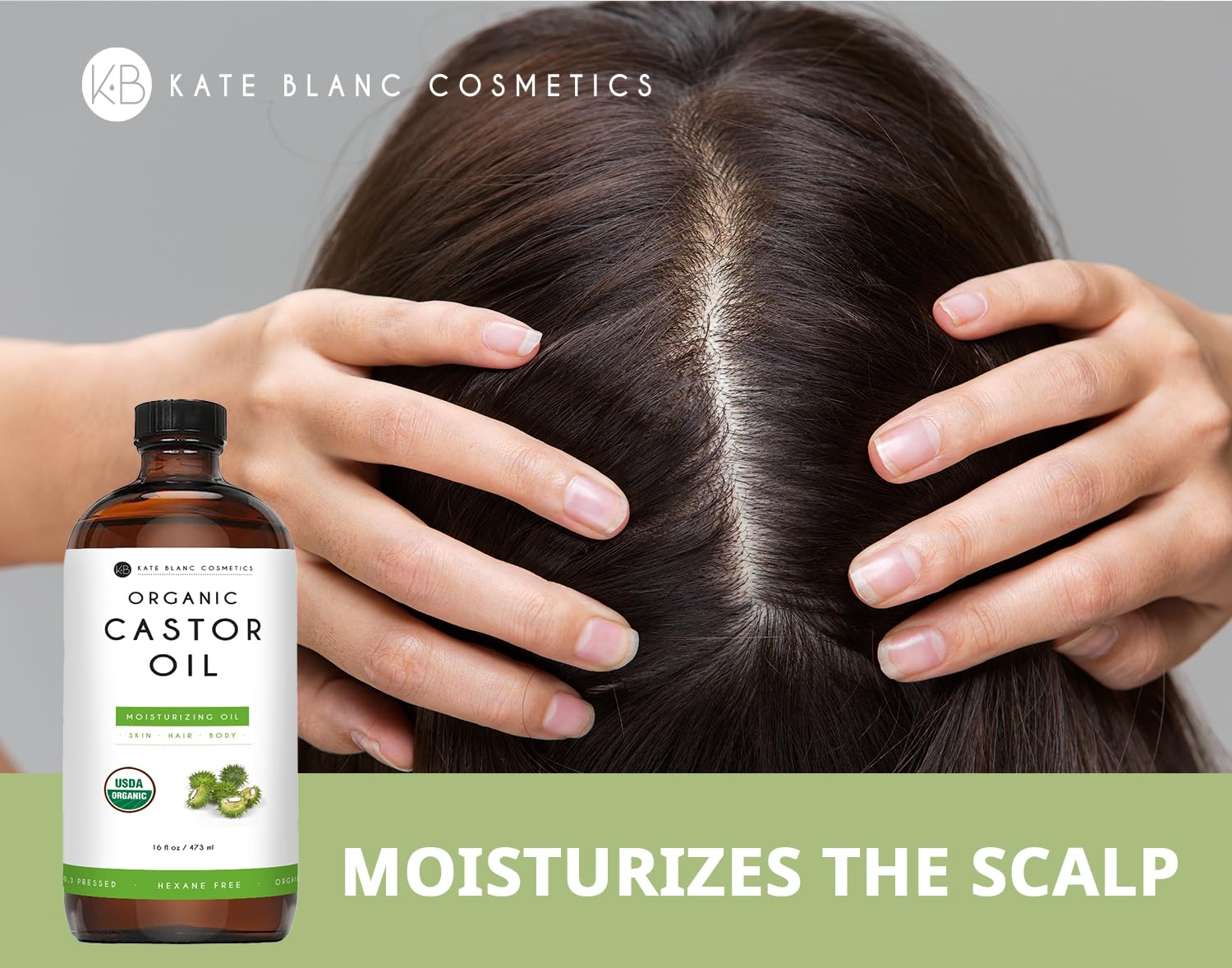 Kate Blanc Cosmetics Castor Oil Organic for Hair Growth & Body (16oz). 100% Pure Cold-Pressed Kate Blanc Cosmetics Au supplements