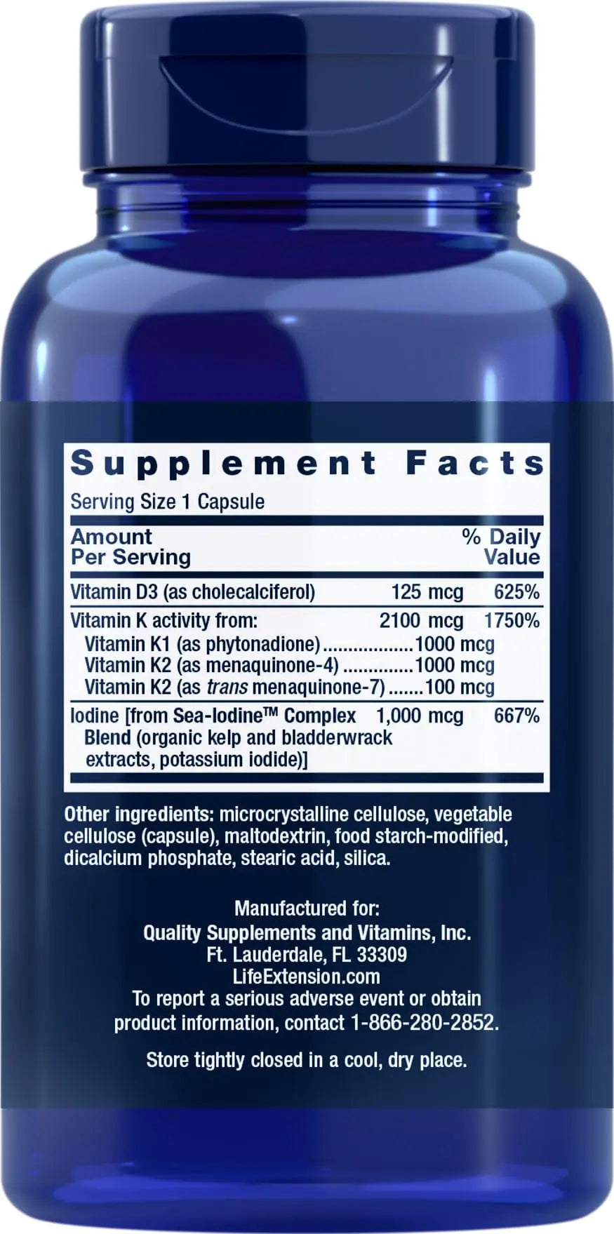 Life Extension Vitamins D and K with Sea-Iodine 60 Capsules (2pack) Life Extension Au supplements