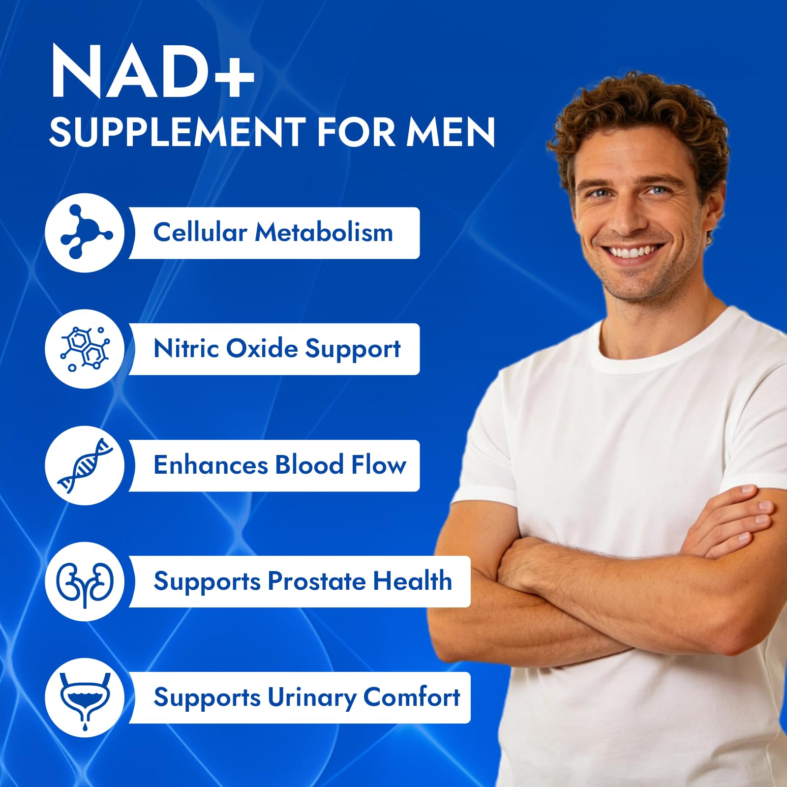 Aureph Vantique Men's NAD+ Supplement with Resveratrol, CoQ10, L-Citrulline & Lycopene - Nitric Oxide Support, Prostate Care, Anti-Aging, Stamina & Cellular Energy Boost 60 Capsules Aureph Au supplements
