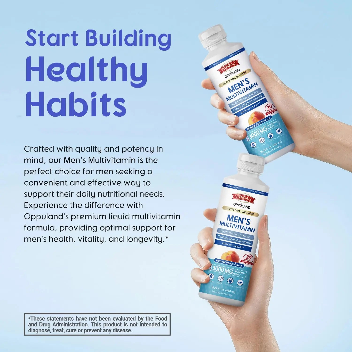 oppuland - Men's Multivitamin - Liquid Supplement - Liposomal Delivery - Daily Multi Vitamin with Biotin B Complex Omega-3 - Hair & Nail Support Vitamin oppuland Au supplements