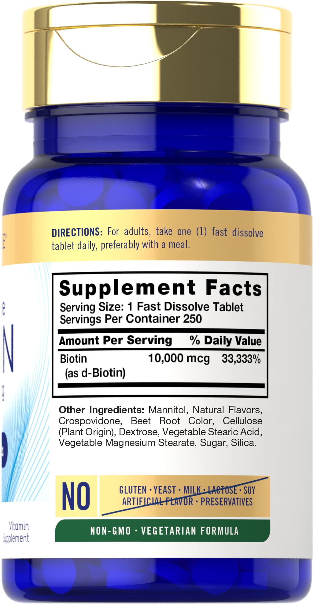 Carlyle Biotin 10000mcg | 250 Fast Dissolve Tablets | Max Strength | Vegetarian, Non-GMO Carlyle Au supplements