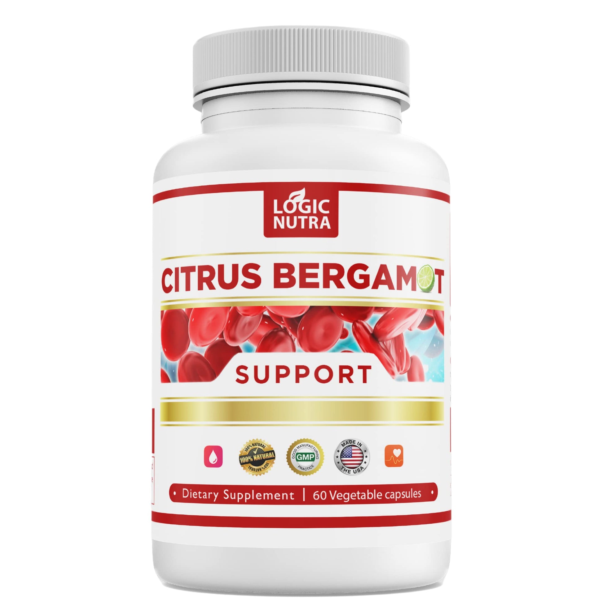 Citrus Bergamot Supplement for High Cholesterol – 1000mg Citrus Bergamot Extract 10:1 (2 Caps) – Organic, Non-GMO, Patented Clinical Grade Bergamot Blend for Heart Health – 60 Capsules Logic Nutra Au supplements