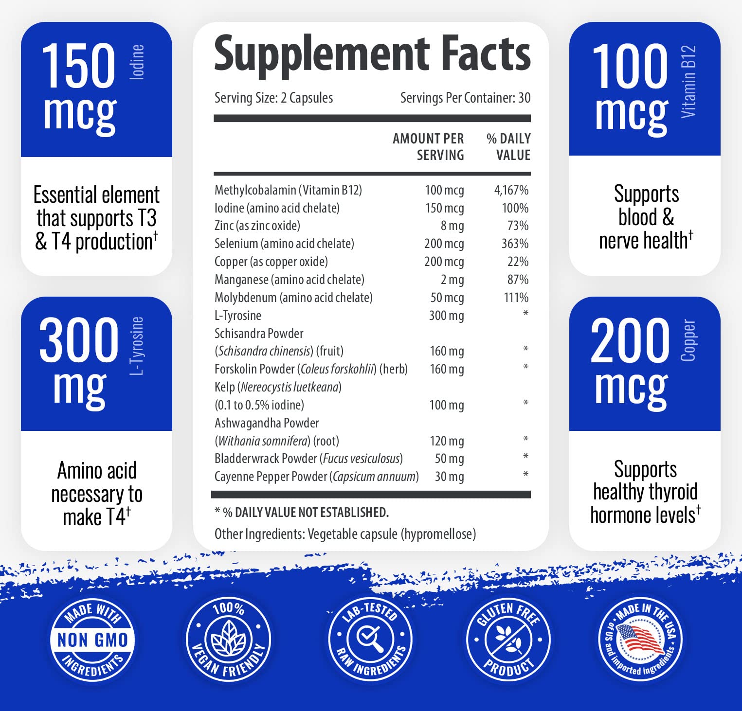 Thyroid Support Supplement for Women and Men - 3 Pack 90 Days 1 Body Au supplements