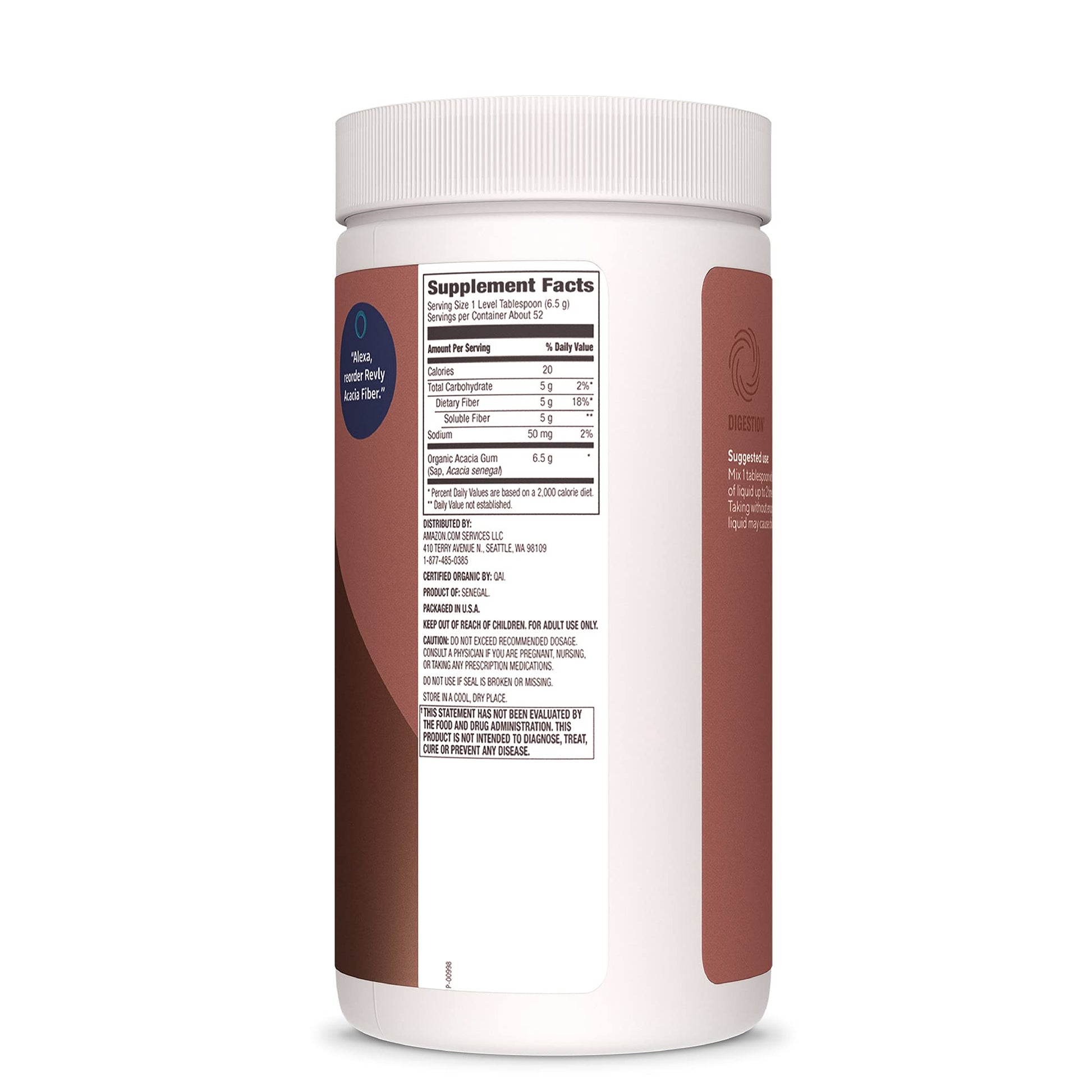 Amazon Brand - Revly Organic Acacia Fiber Powder, Supports Digestive Health Revly Au supplements