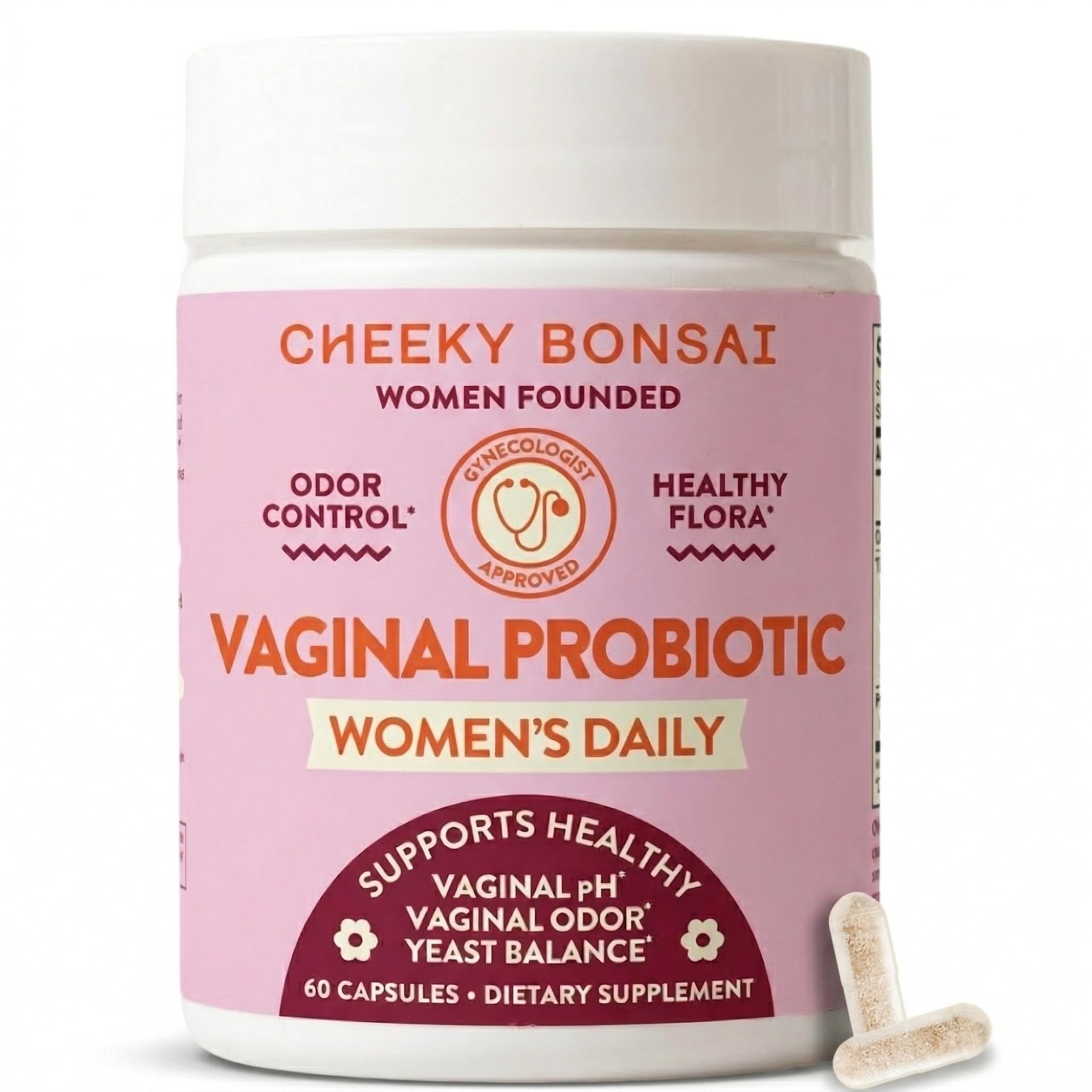Cheeky Bonsai Vaginal Probiotic for Women pH Balance with Maximum Support 20 Billion CFU Probiotics - 8 Unique Strains for Her - Lactobacillus Blend - 60 Capsules Cheeky Bonsai Au supplements