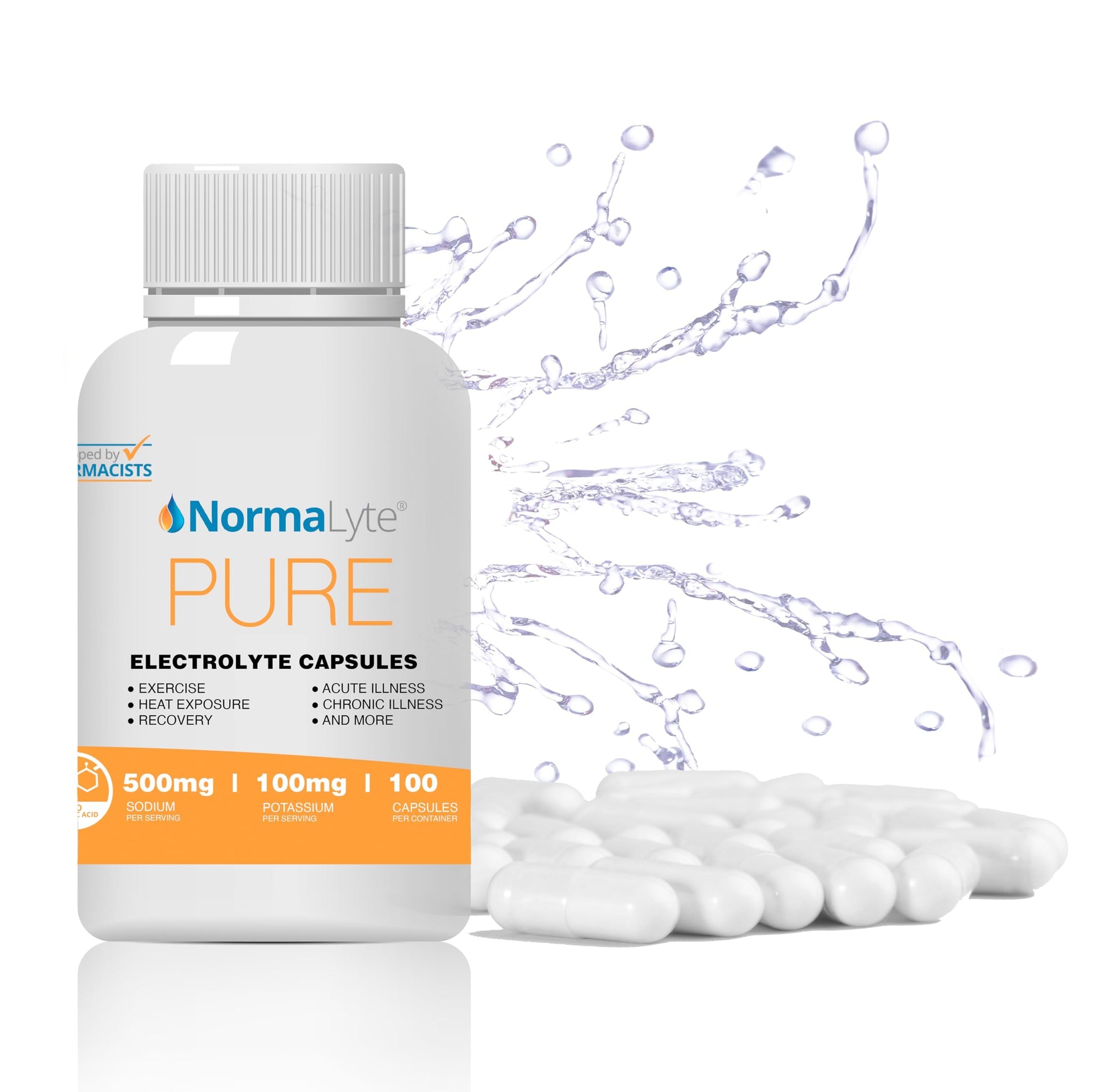 NormaLyte Electrolyte Capsules - Replenish Electrolytes for Peak Performance - Hydration Salt Pills with Essential Minerals for Energy Boost, and Muscle Recovery - 100ct/Bottle NormaLyte Au supplements