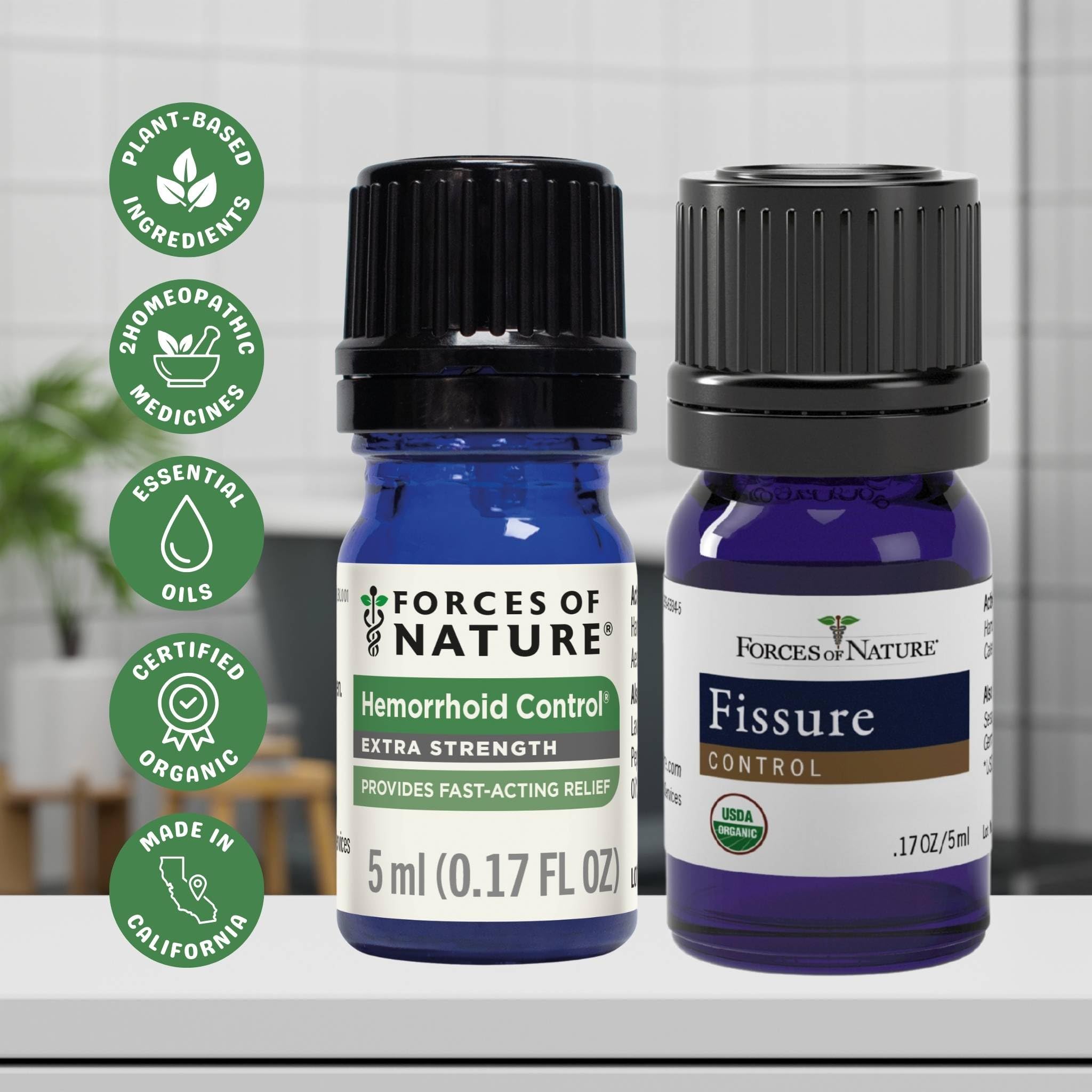 Forces of Nature Hemorrhoid Control Extra Strength (5ml) + Organic Fissure Care (5ml) | Virtual Bundle Forces of Nature Au supplements