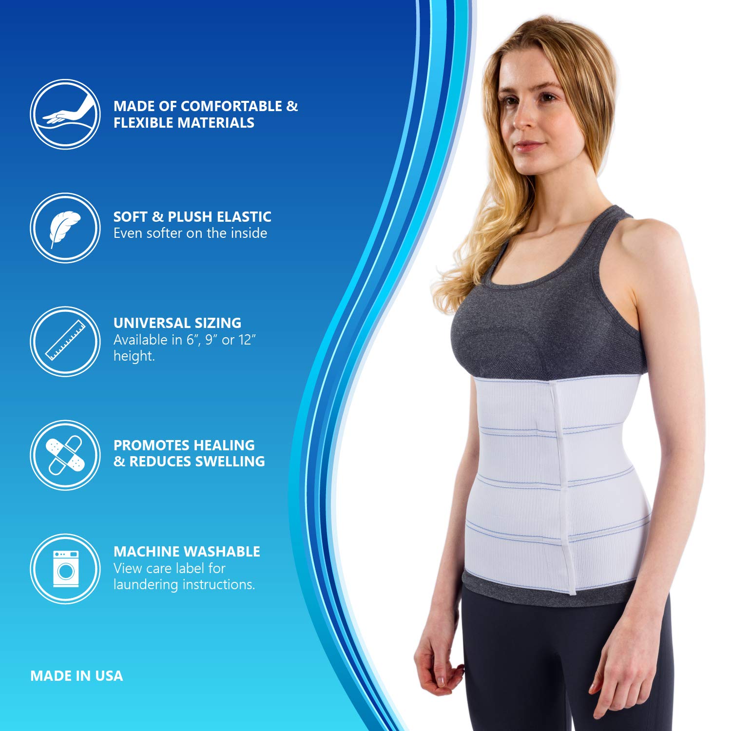NYOrtho Abdominal Binder Lower Waist Support Belt - Compression Wrap for Men and Women NYOrtho Au supplements