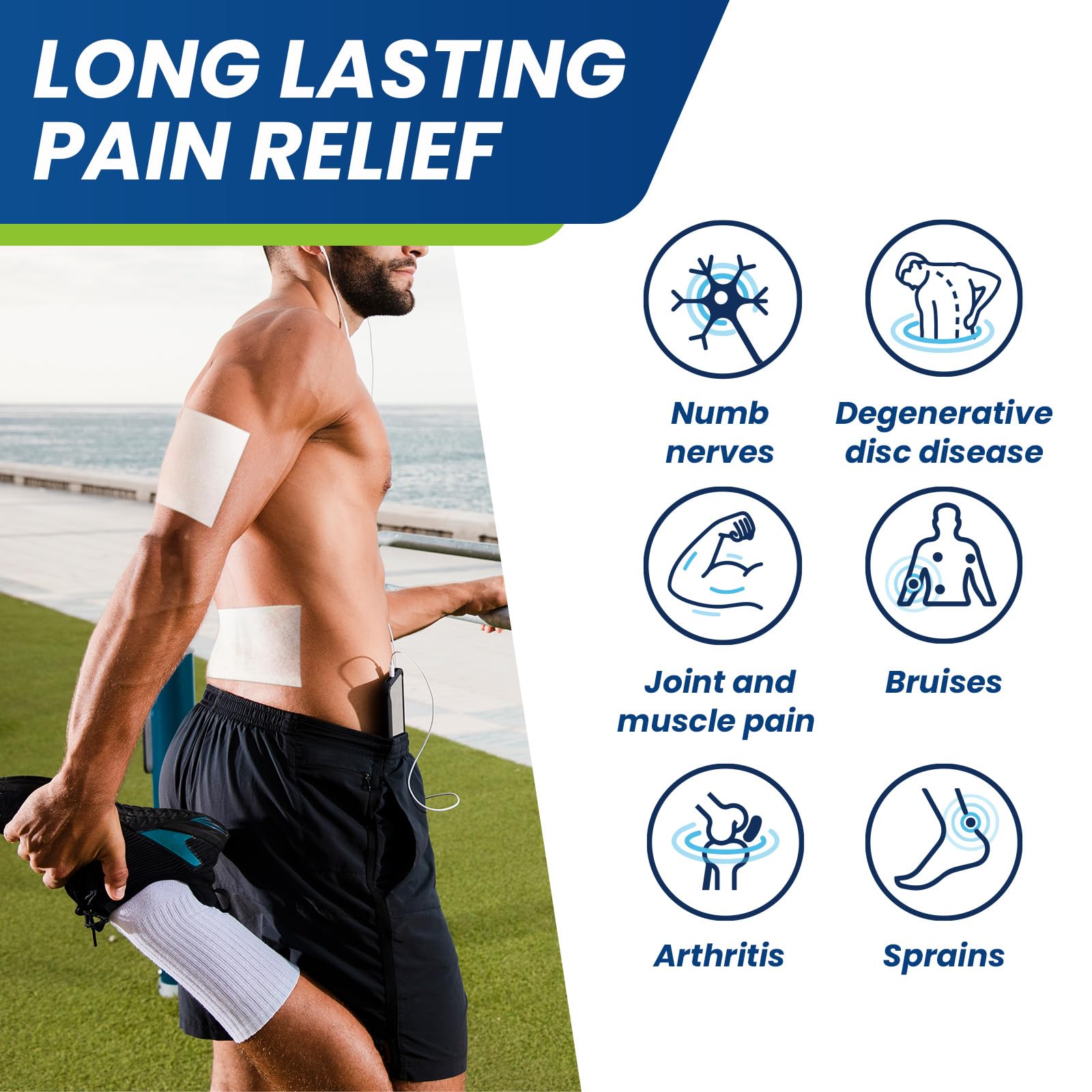 Sumifun Lidocaine Pain Relief Patches - Fast, Targeted Therapy Simple Backache, Soreness, Sprain, Joint Pain with Maximum Strength 4% Lidocaine and 1% Menthol (Large, Count, 25) Sumifun Au supplements