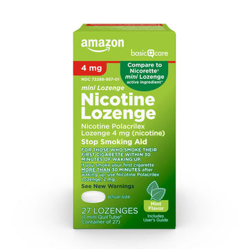 Amazon Basic Care Mini Nicotine Polacrilex Lozenge, 4 mg, Mint Flavor, Stop Smoking Aid, Smoking Cessation, Reduces Nicotine Cravings, 27 Count Amazon Basic Care Au supplements