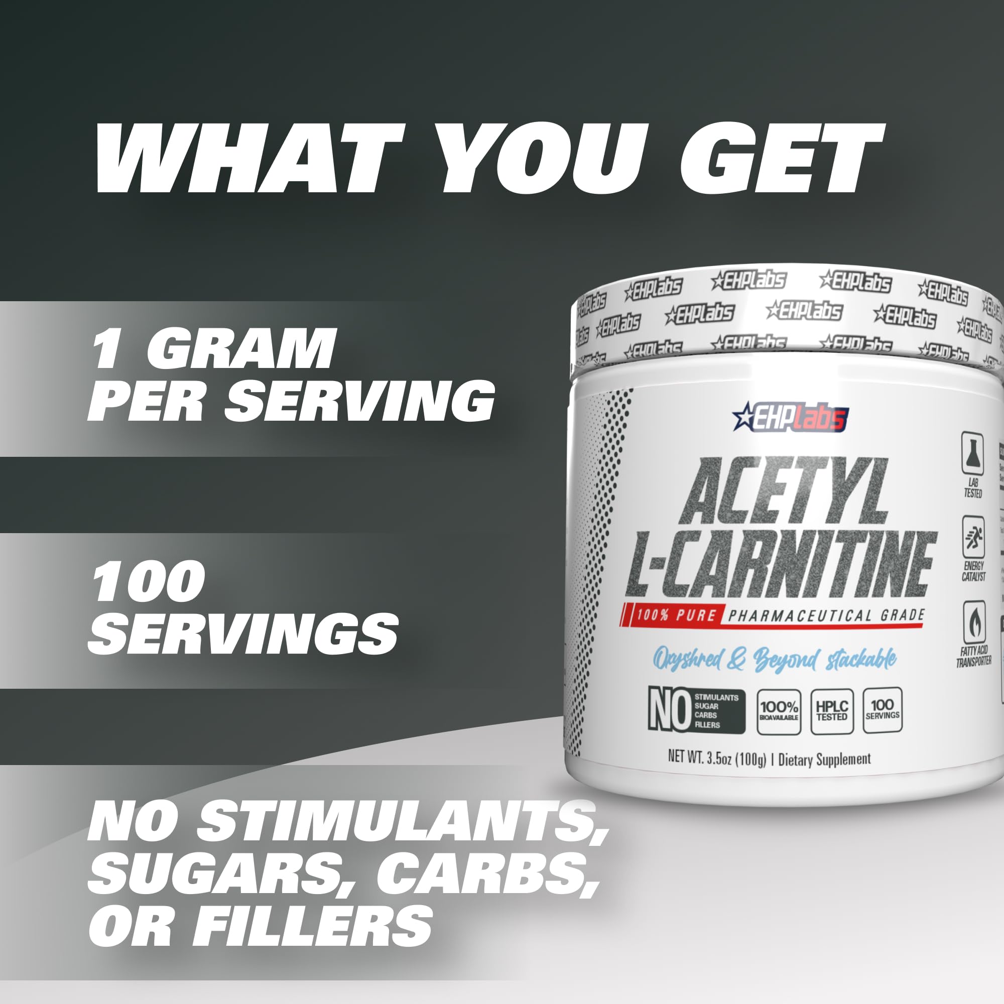 EHP Labs Acetyl L Carnitine Powder, Supports Natural Energy Production, Supports Metabolism EHP Labs Au supplements