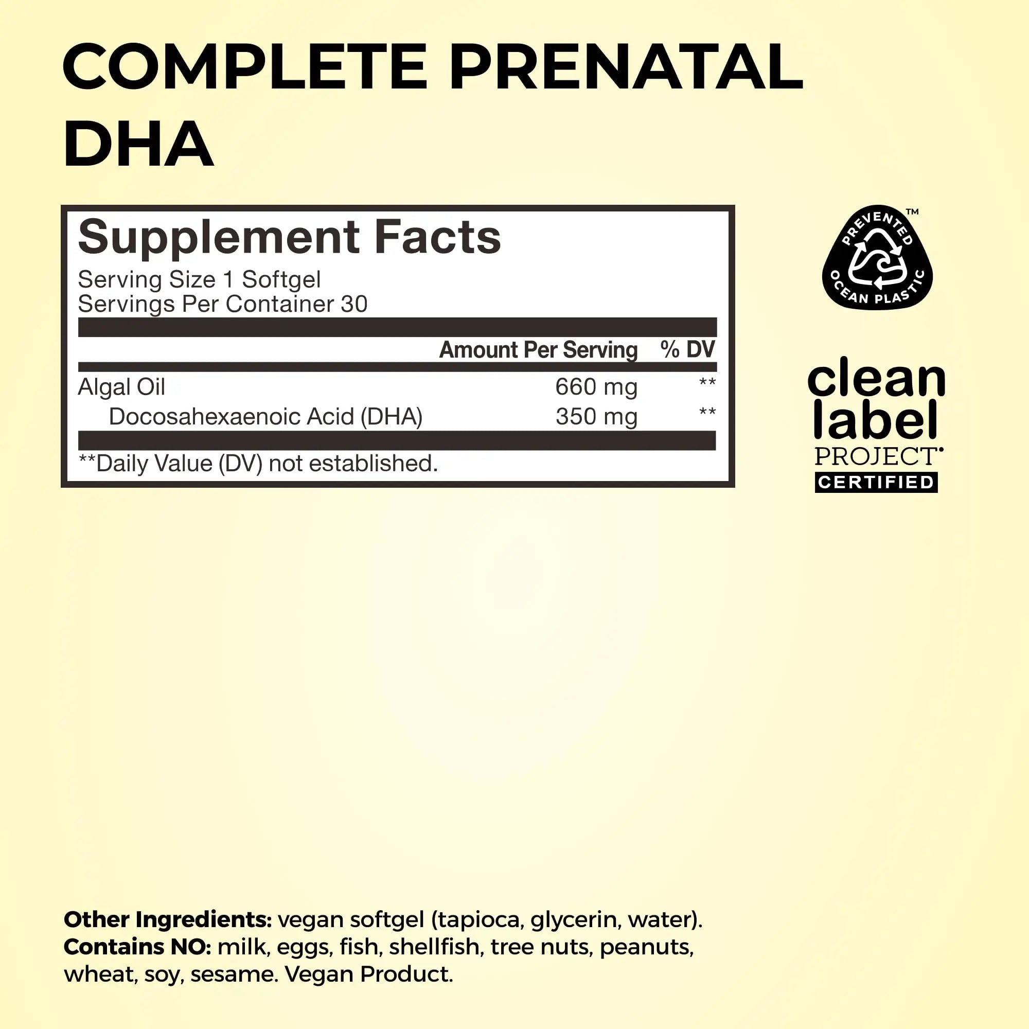 HUM Complete Prenatal Multivitamin for Women with Folate, DHA, and Choline, 23 Nutrients for Daily Support, Gluten Free, Non GMO Supplement for Pre, During, and Post Pregnancy, 30 Vegan Capsules HUM Au supplements