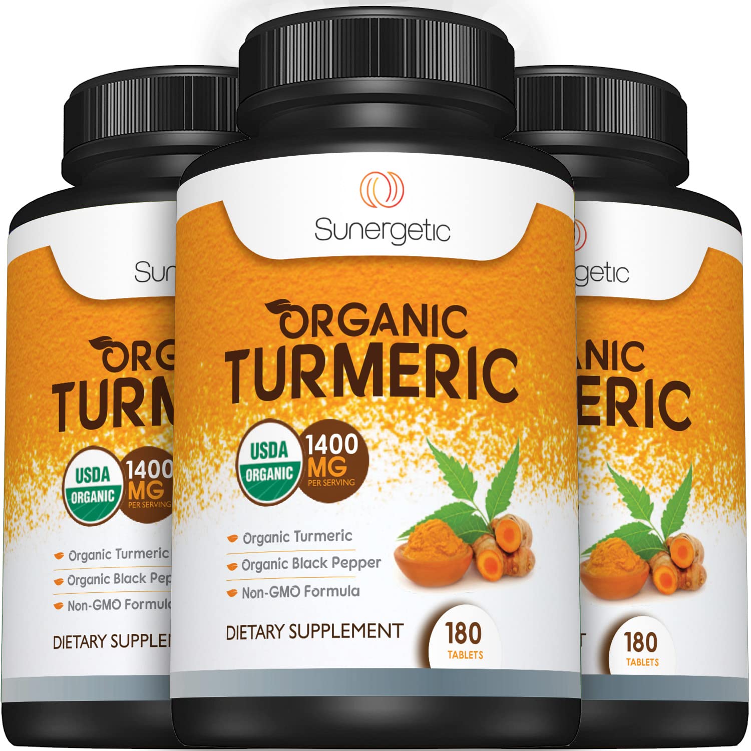 Sunergetic USDA Certified Organic Turmeric Supplement – Includes Organic Turmeric Sunergetic Au supplements