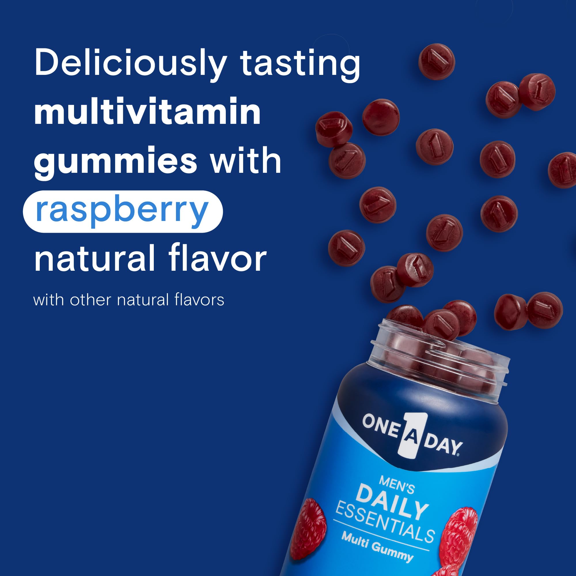 One A Day Men’s Daily Essentials Multivitamin Gummies, Multivitamin for Men, Bone Health, Zinc, Raspberry Natural Flavor, 120 Gummies ONE A DAY Au supplements