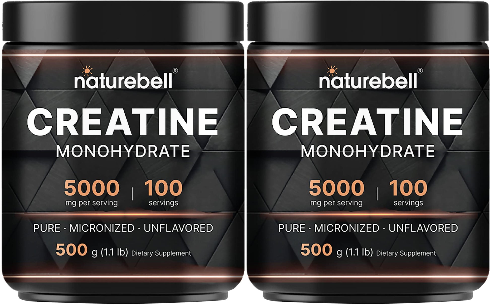 NatureBell 2 Pack Creatine Monohydrate Powder 500 Grams, 5000mg Per Serving NatureBell Au supplements