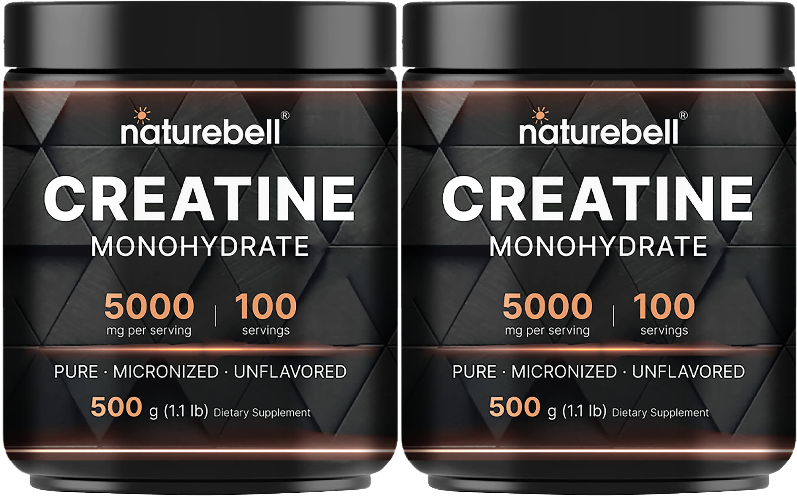 NatureBell 2 Pack Creatine Monohydrate Powder 500 Grams, 5000mg Per Serving NatureBell Au supplements