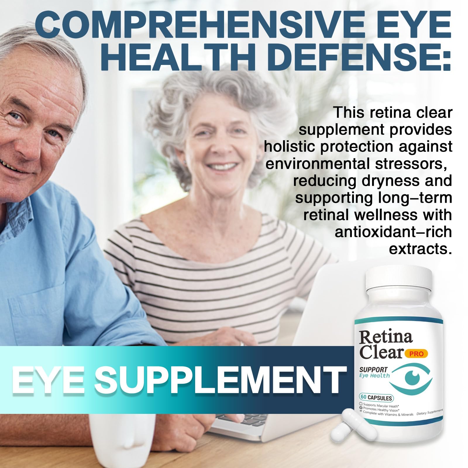 Vunexo Retina Clear Pro Eye Health Support Supplement, with Minerals and Vitamins, Lutein and Bilberry Extract Supports Visual Clarity, Eye Fatigue Relief & Focus（2PCS Vunexo Au supplements