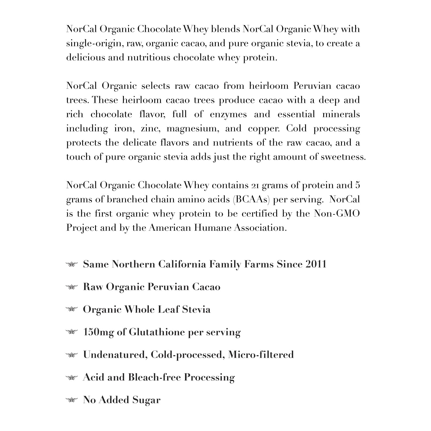 NorCal Organic Chocolate Whey Protein - 2lbs | 100% USA Grass-Fed, USDA Certified NorCal Organic Au supplements