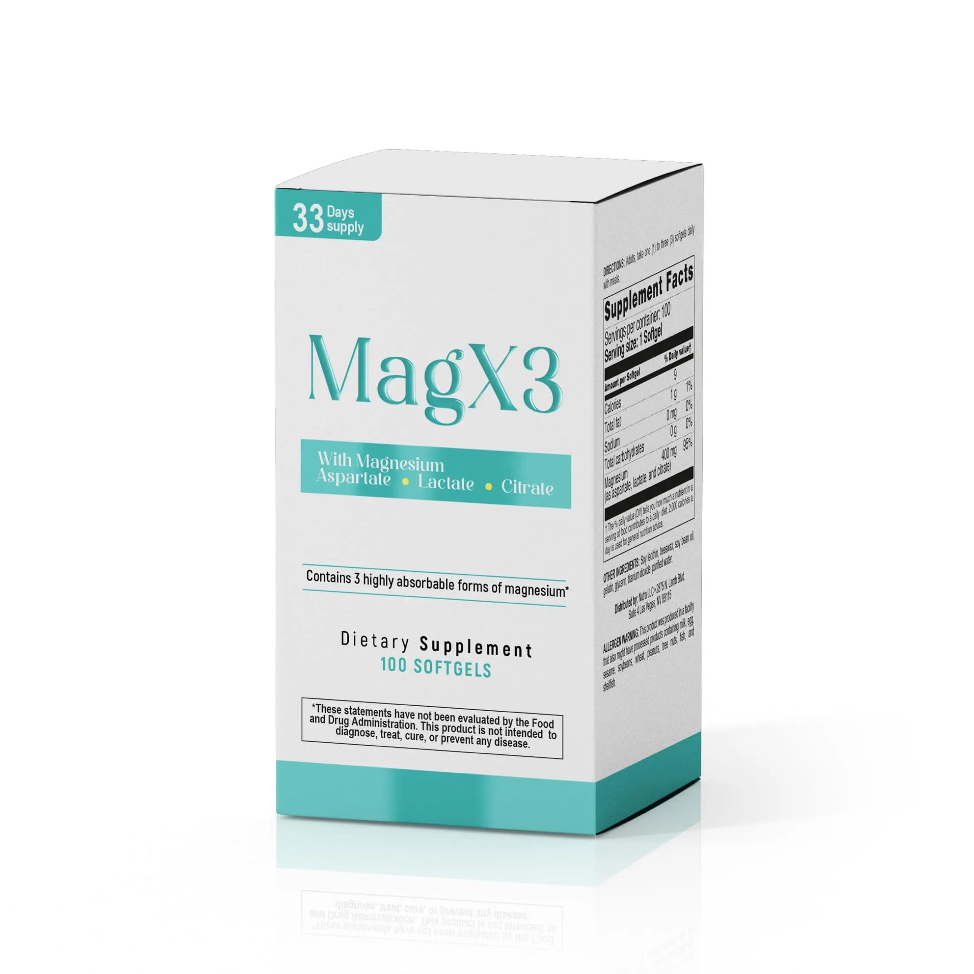 Magnesium Citrate Complex 400 mg – Triple Magnesium with Citrate, Aspartate & Lactate – High Absorption – 100 Softgels Nutra Nutrition Au supplements