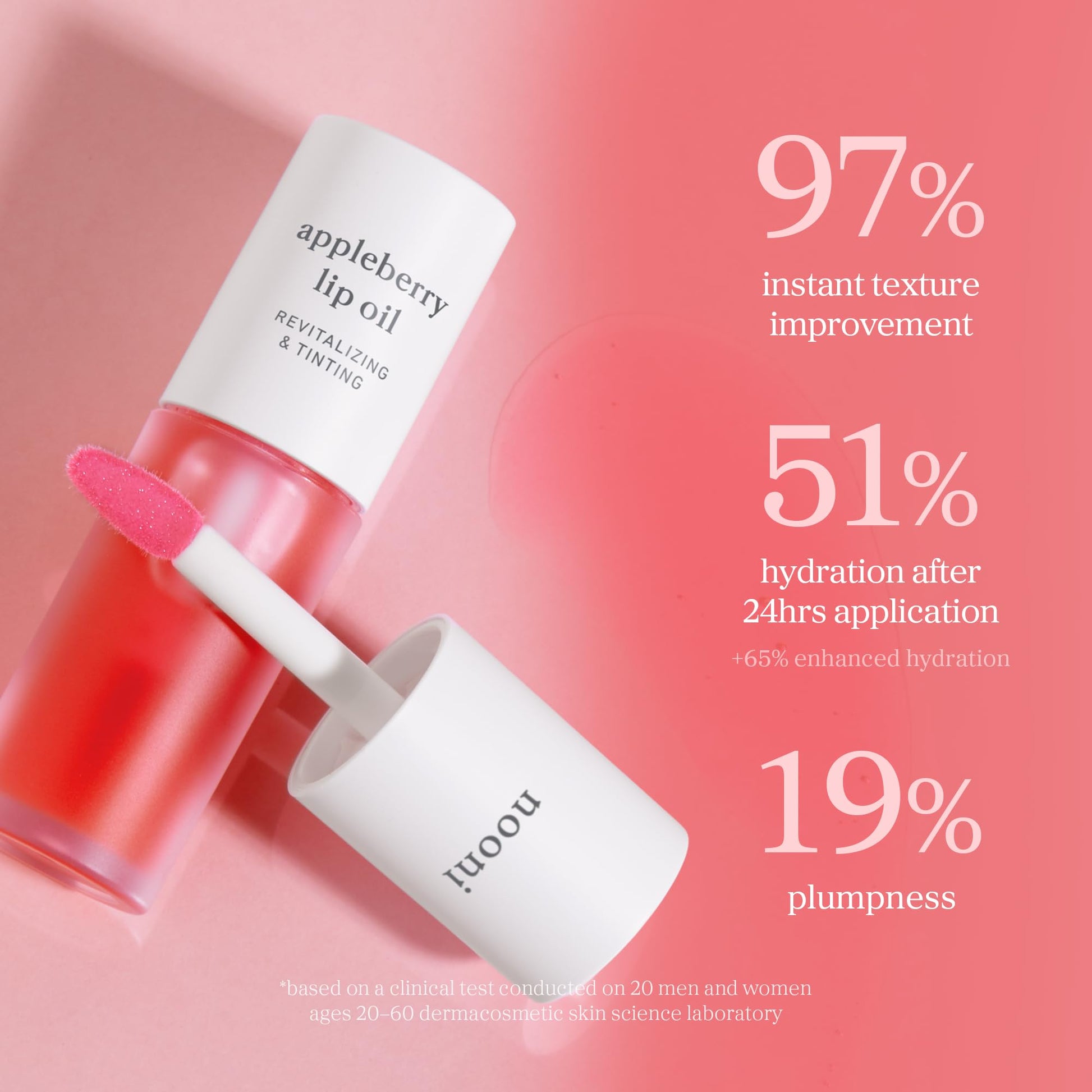 NOONI Korean Lip Oil - Appleberry | Long-Lasting, Moisturizing, Plumping, Revitalizing for Dry Lips, Waterproof, No Peel Off, Hydrating, Nourishing Crystal Clear, Stocking Stuffers, 0.12 FL Oz NOONI Au supplements