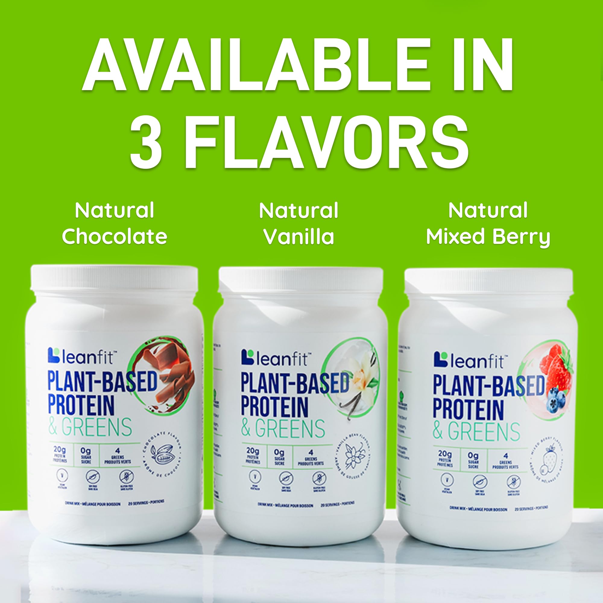 LeanFit Plant-Based Protein & Greens, Natural Berry, 20g Protein, 19 Servings, 1.25 Pound LeanFit Au supplements