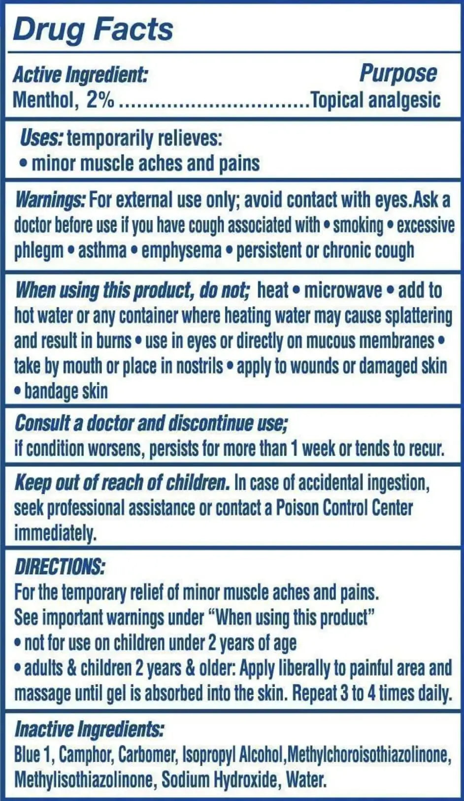 Artic Ice Pain Relieving Gel 2% Menthol Blue 7 Ounce, 1 Count Artic Ice uk supplements