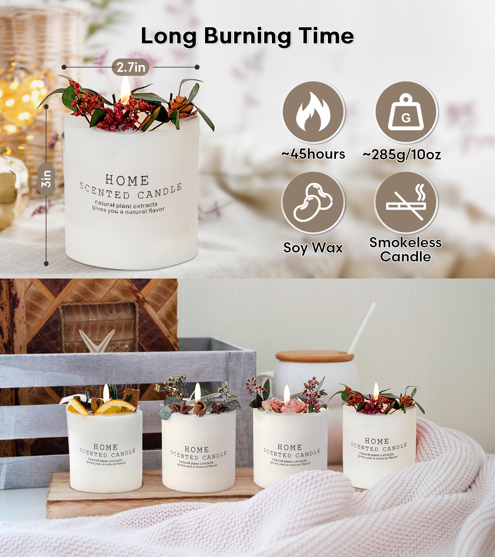 Candles Clearance | Eucalyptus & Orange Aromatherapy Candles | 10 oz Scented Candles Homarom Au supplements