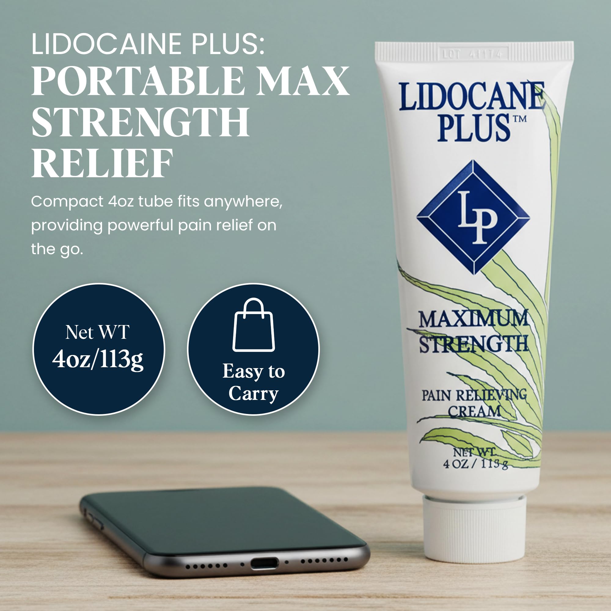 Lidocaine Plus 4% Lidocaine Cream Maximum Strength Pain & Itch Relief - Non-Greasy Formula Numbing Cream - Fast Acting Topical Pain Reliever, Soothing Topical Analgesic Aloe Vera Scent - 4 oz Lidocaine Plus Au supplements