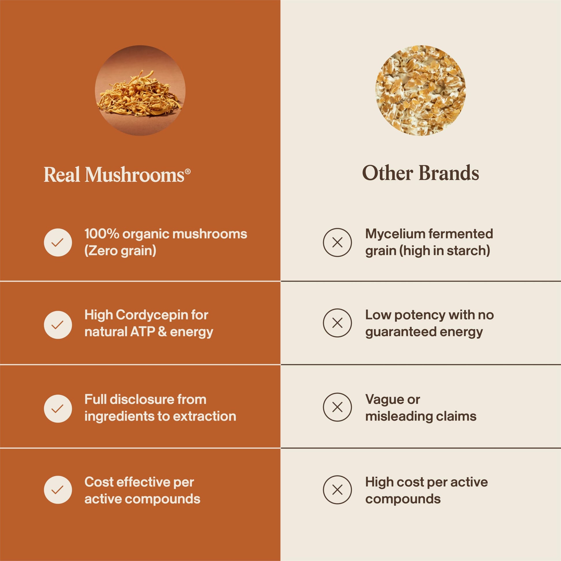 Real Mushrooms Supplement Capsules - Cordyceps Mushroom Powder Rich in Beta Glucans - Mushroom Pills Cordyceps for Energy and Performance - Vegan, Non-GMO, No Grain Fillers, 120 ct Real Mushrooms Au supplements