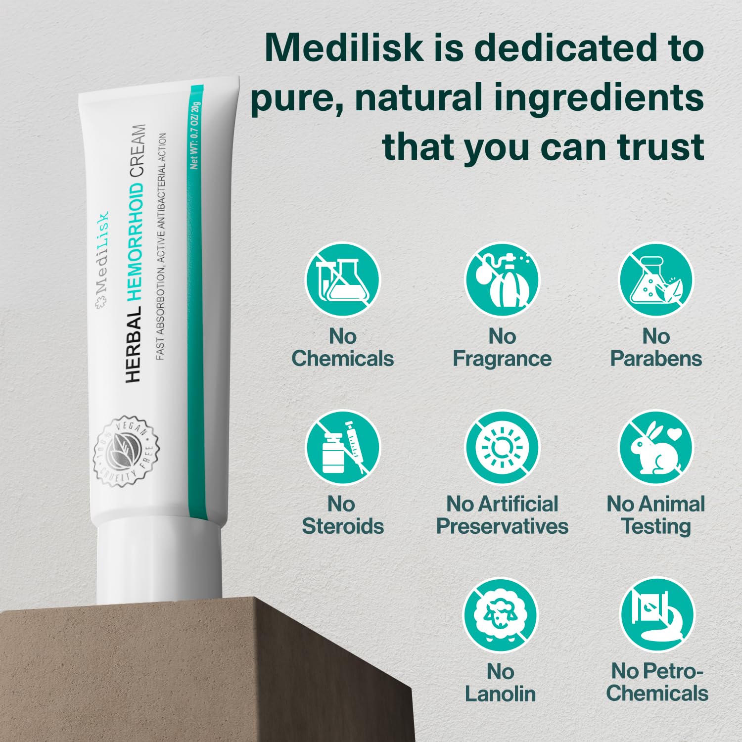 MediLisk Herbal Hemorrhoid Cream – Hemorrhoid Treatment – Fast Acting Formula for Supporting with Itching & Burning – Non-Steroidal Natural Formula – 0.7 oz – Pack of 1 MediLisk Au supplements