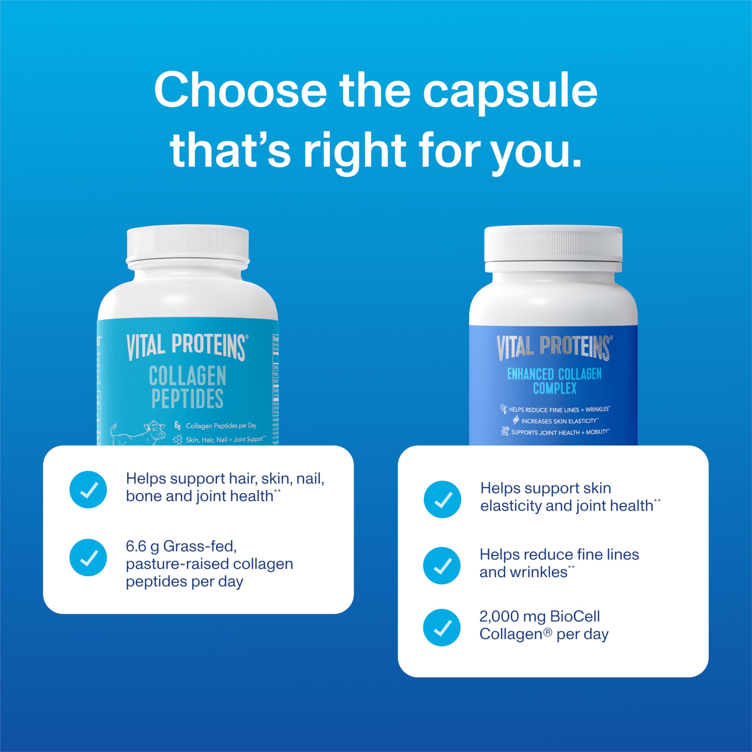 Vital Proteins® Enhanced Collagen Complex Capsules with BioCell Collagen® - Supports Skin Elasticity, Joint Health and Helps Reduce Fine Lines & Wrinkles (1) - 60 Count Vital Proteins Au supplements
